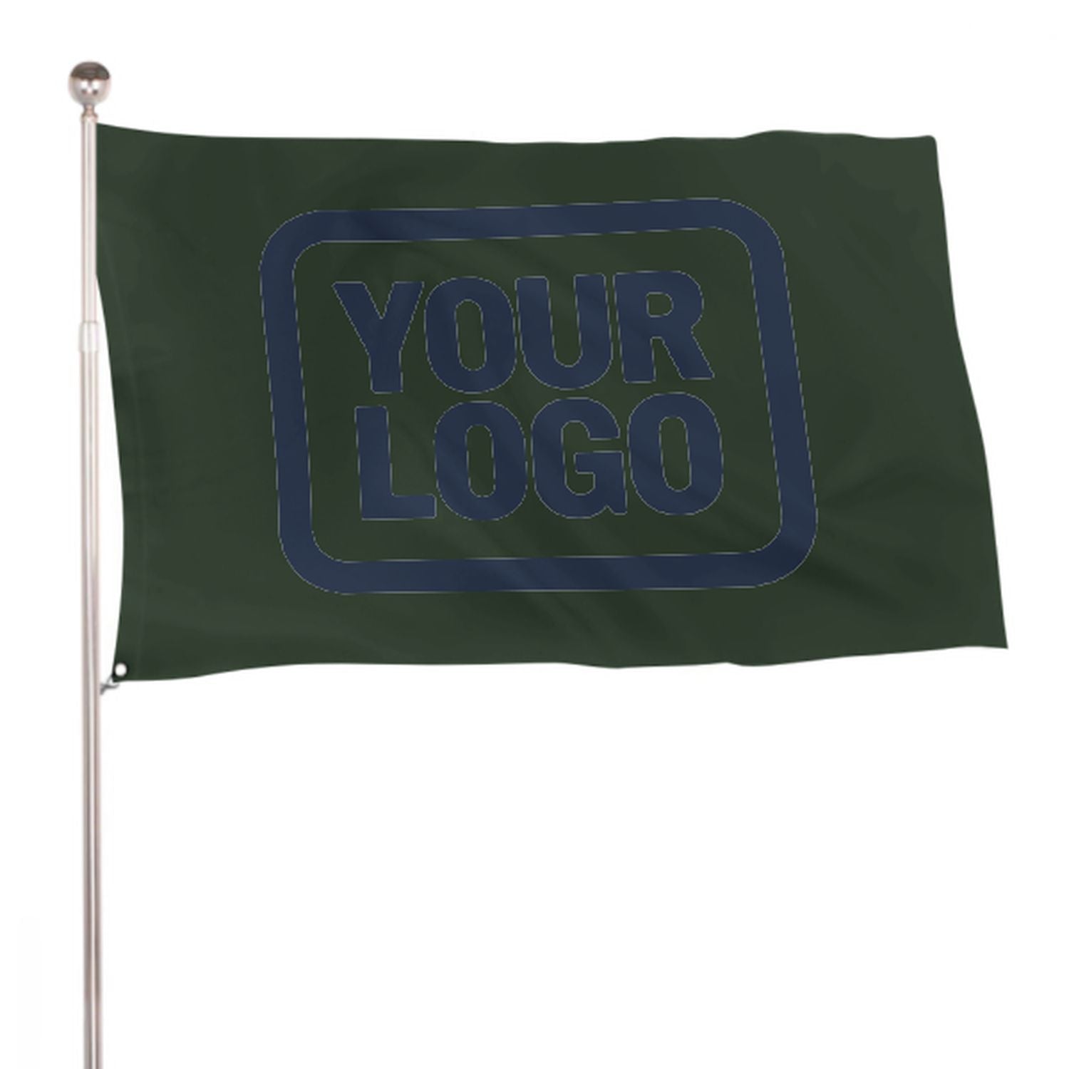 Maßgeschneidertes Tannengrün Marineblau Flagge