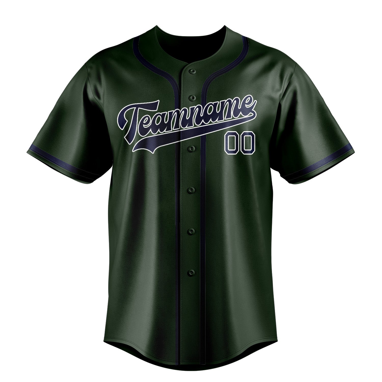 Benutzerdefiniertes Professionelles Tannengrün Marineblau Baseballtrikot