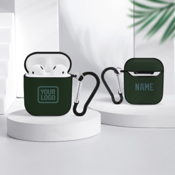 Maßgeschneidertes Tannengrün Blaugrün AirPods-Hülle