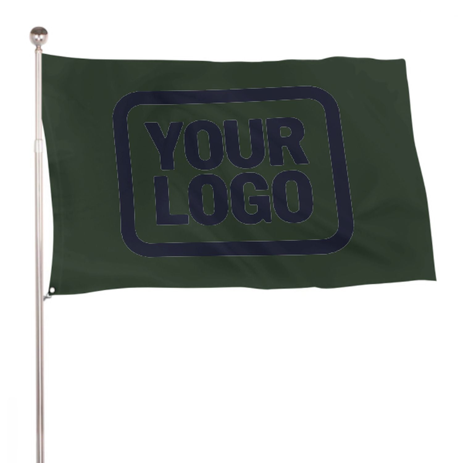 Maßgeschneidertes Tannengrün Stahlblau Flagge