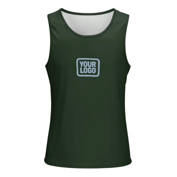 Maßgeschneidertes Tannengrün Hellblau Herren Tanktop