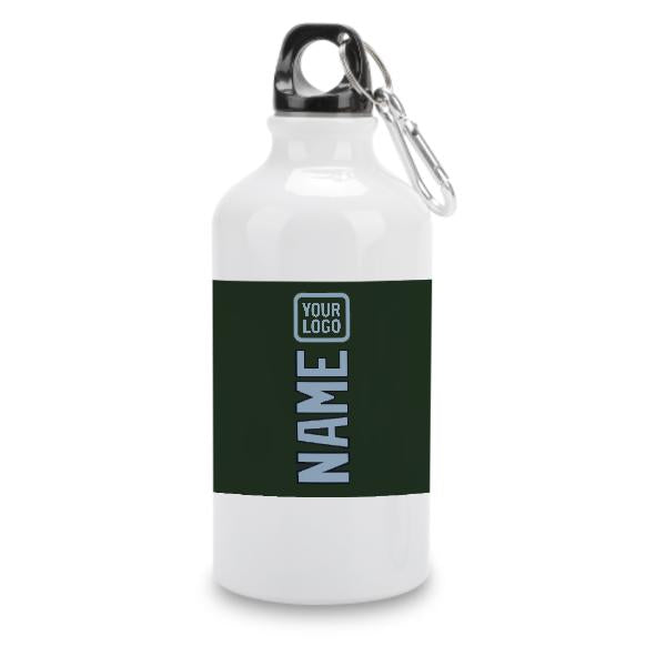 Maßgeschneidertes Tannengrün Hellblau Sportflasche