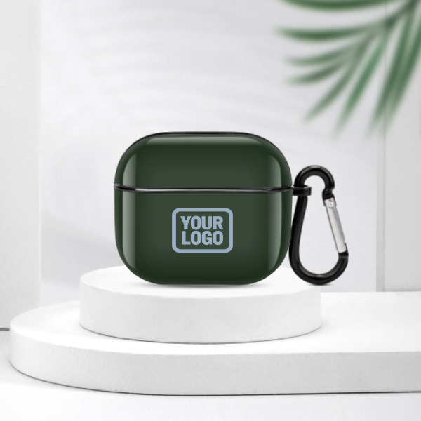 Maßgeschneidertes Tannengrün Hellblau AirPods-Hülle (3. Generation)