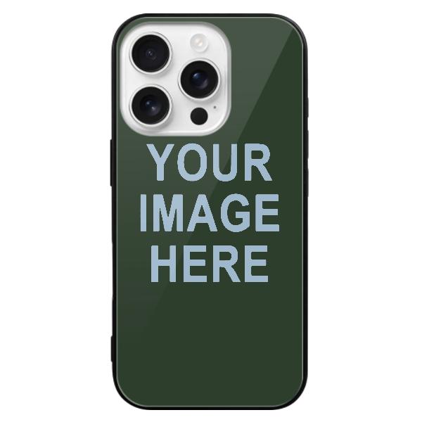 Custodia per telefono personalizzata in colore verde abete e azzurro