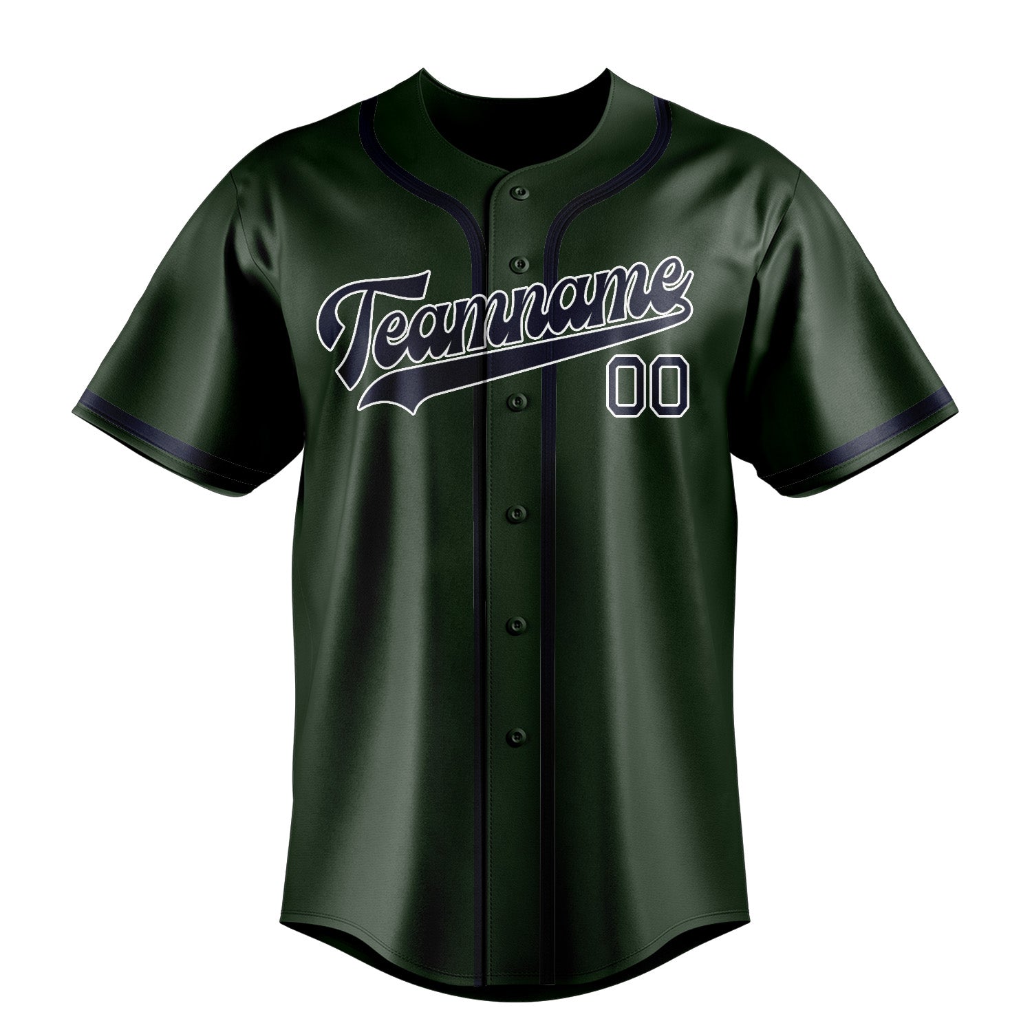 Benutzerdefiniertes Professionelles Tannengrün Stahlblau Baseballtrikot