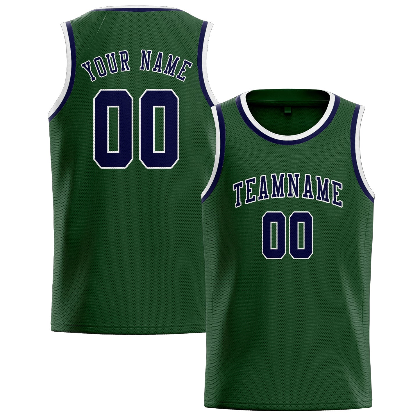 Benutzerdefiniertes Professionelles Tannengrün Stahlblau Basketballtrikot