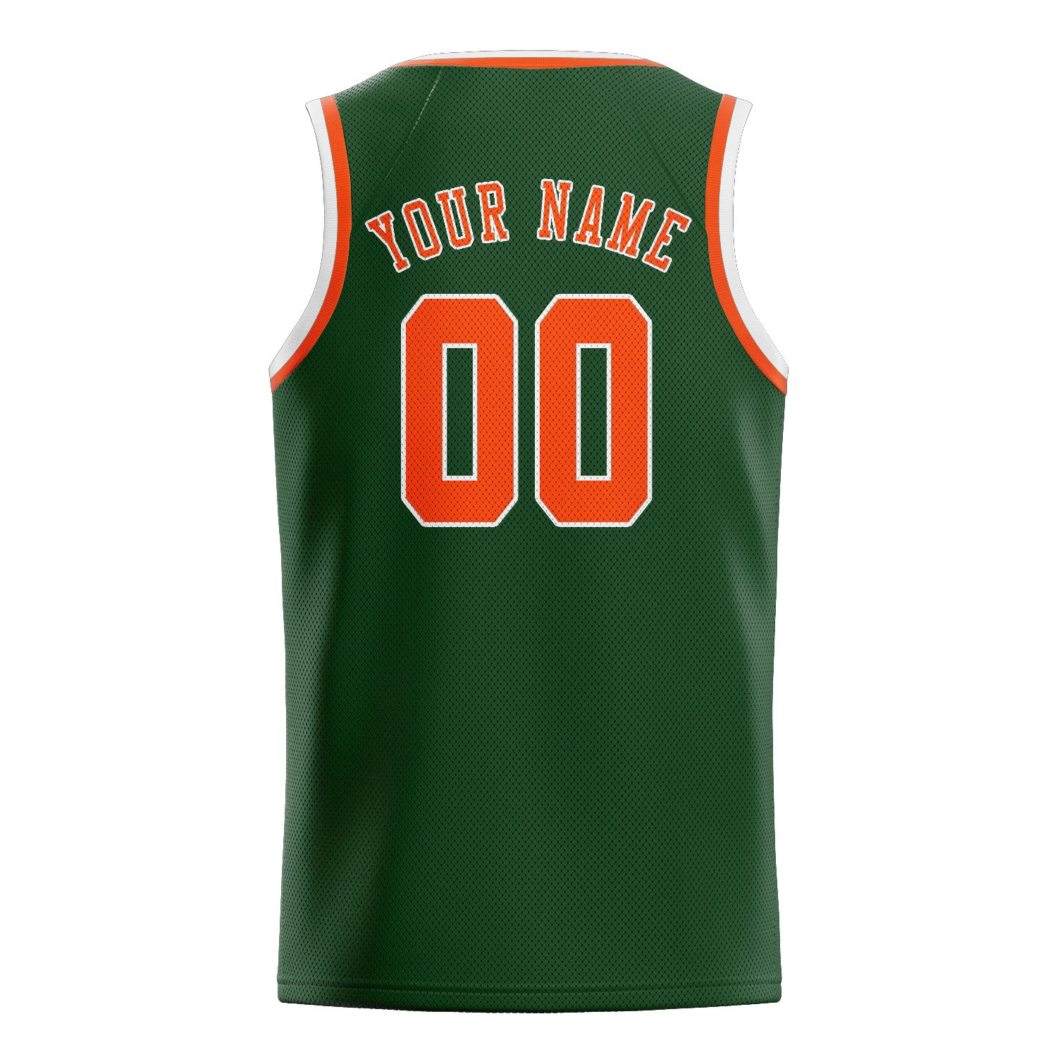 Benutzerdefiniertes Professionelles Tannengrün Orangerot Basketballtrikot