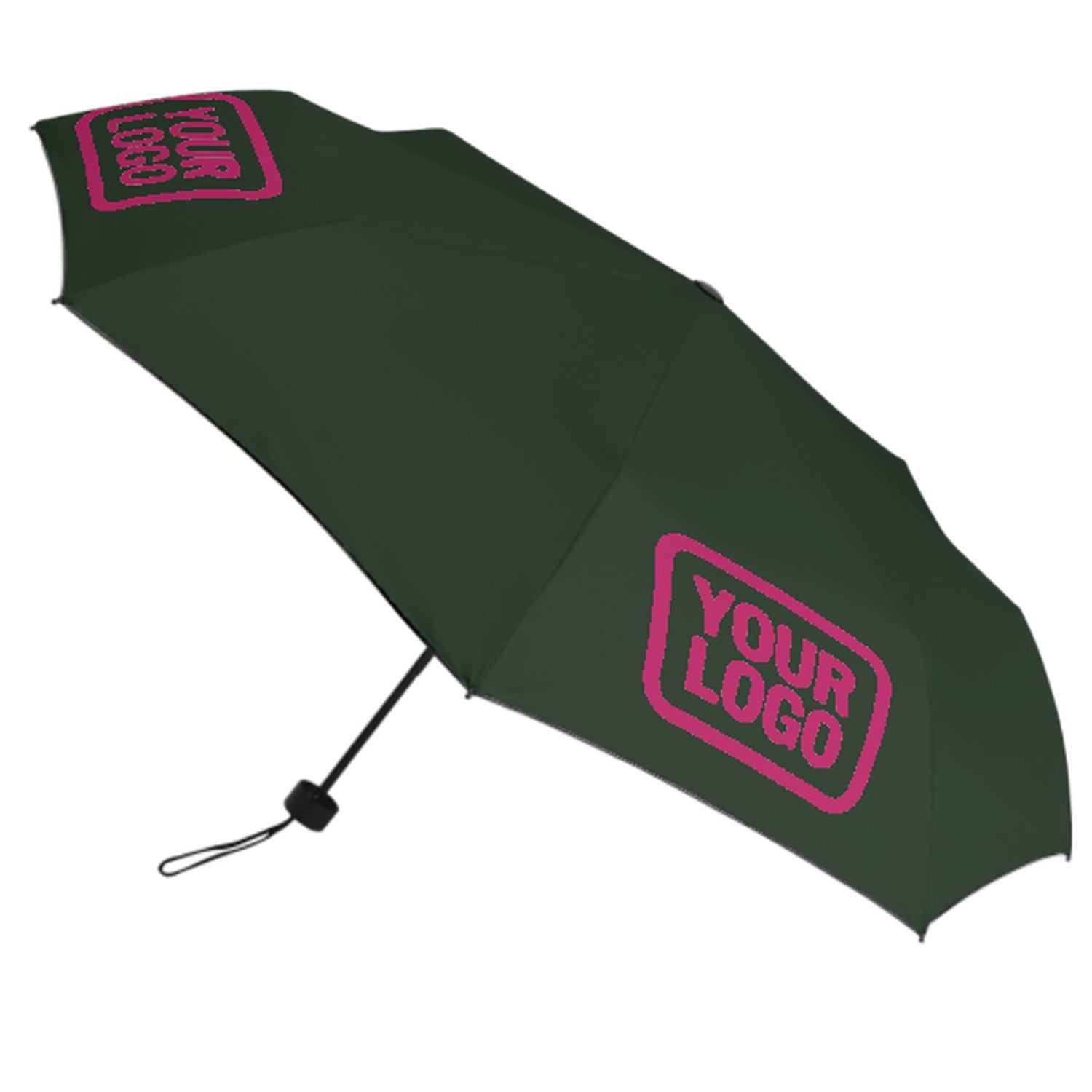 Maßgeschneidertes Tannengrün Rosarot Automatik-Regenschirm