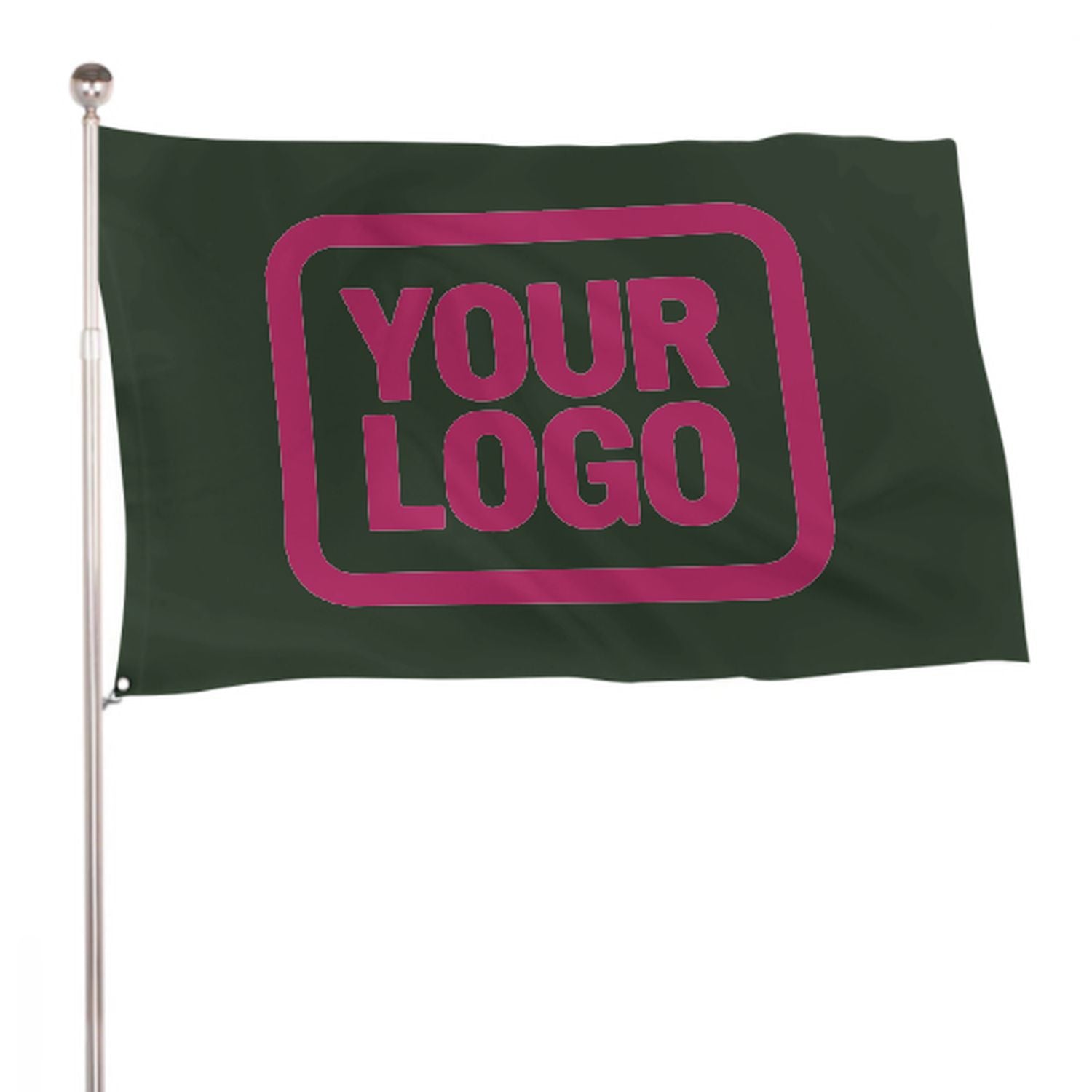 Maßgeschneidertes Tannengrün Rosarot Flagge