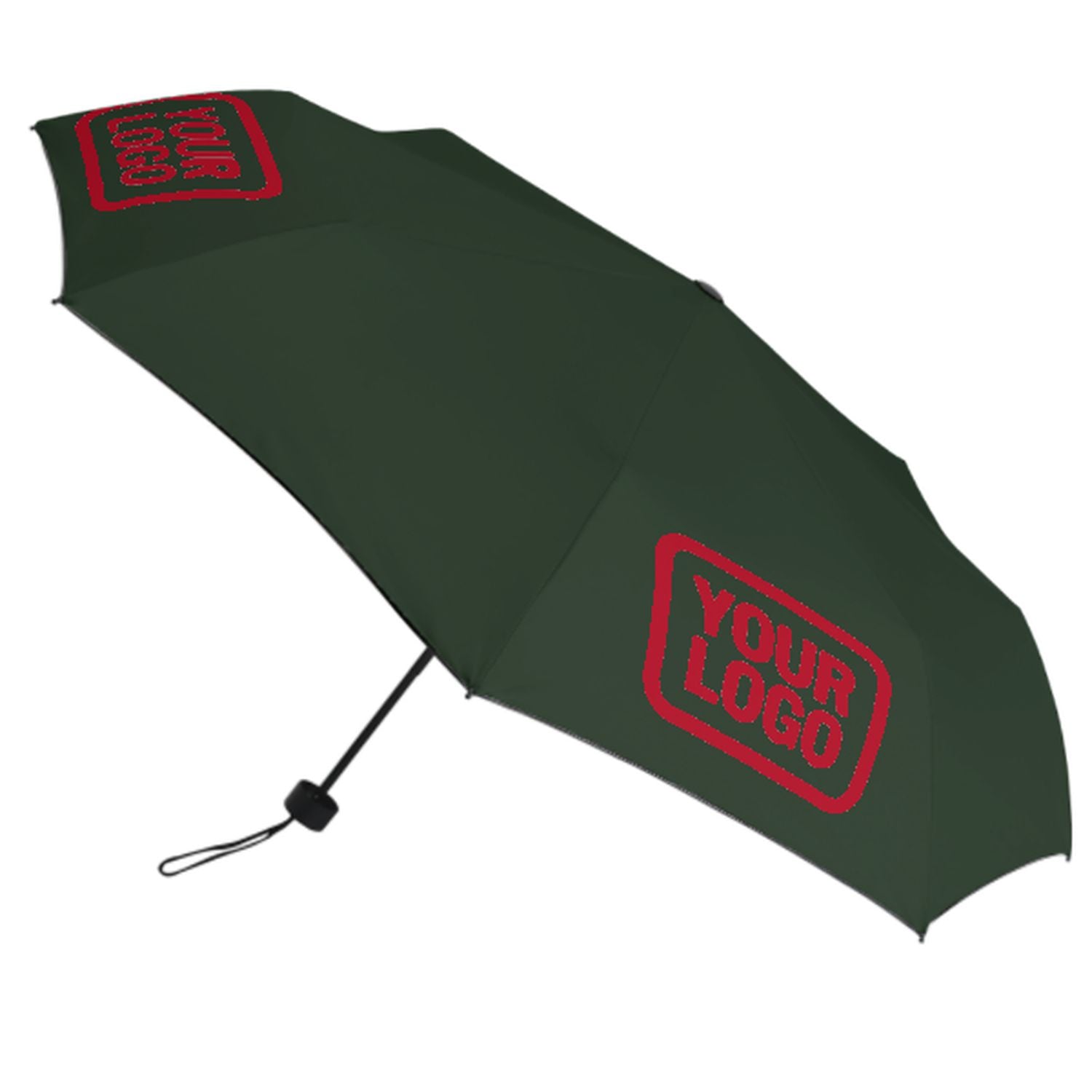 Maßgeschneidertes Tannengrün Rot Automatik-Regenschirm