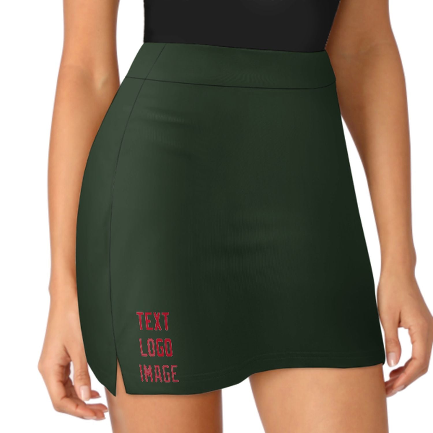Maßgeschneidertes Tannengrün Rot A-Linien Skort