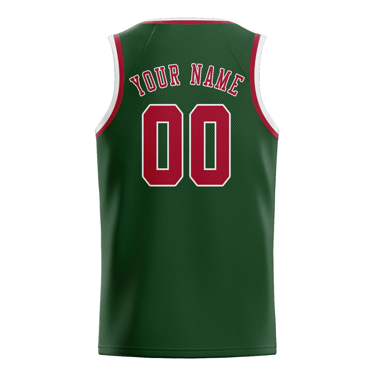 Benutzerdefiniertes Professionelles Tannengrün Rot Basketballtrikot