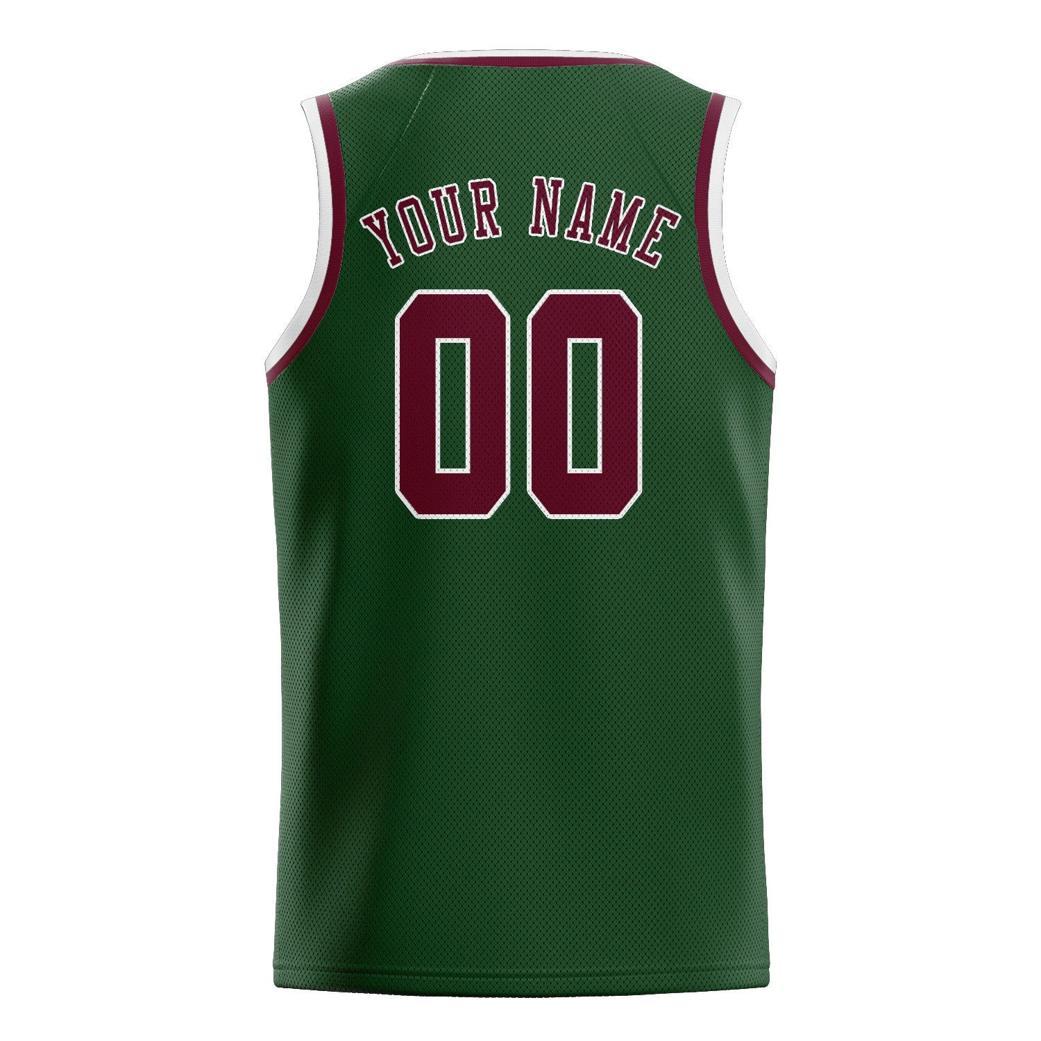 Benutzerdefiniertes Professionelles Tannengrün Karmesinrot Basketballtrikot