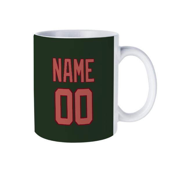 Tazza personalizzata con rosa color rame verde abete