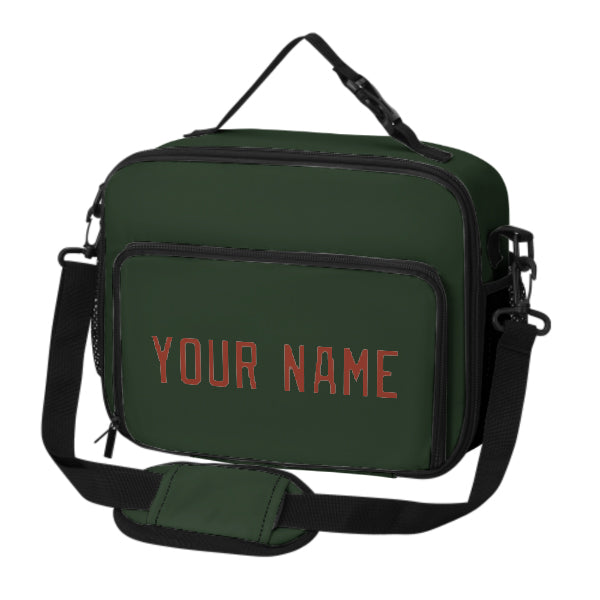 Maßgeschneidertes Tannengrün Coral Red Lunch-Tasche