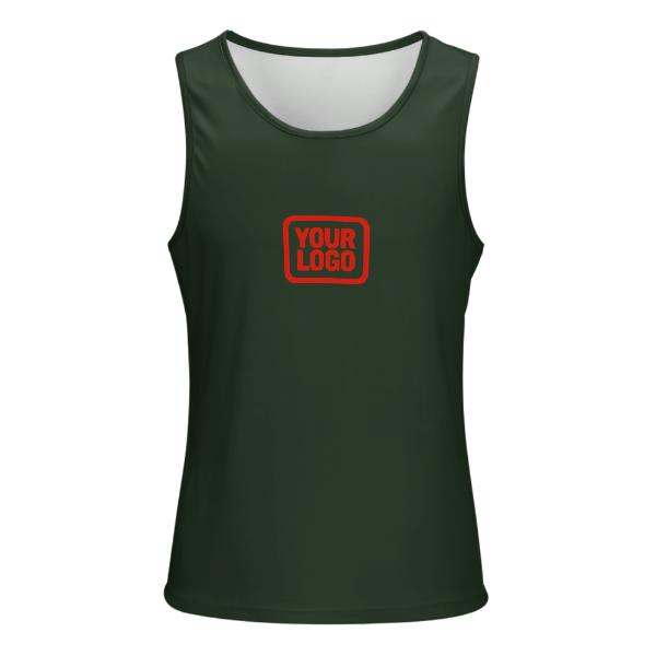 Maßgeschneidertes Tannengrün Orangerot Herren Tanktop