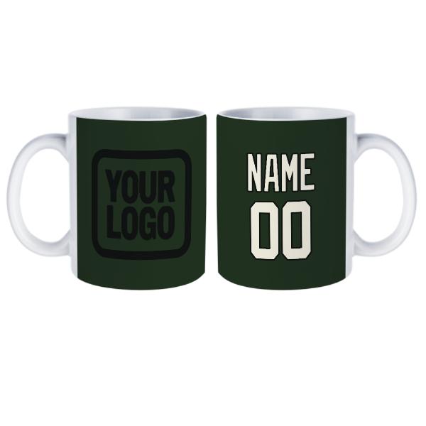 Tazza personalizzata verde abete beige