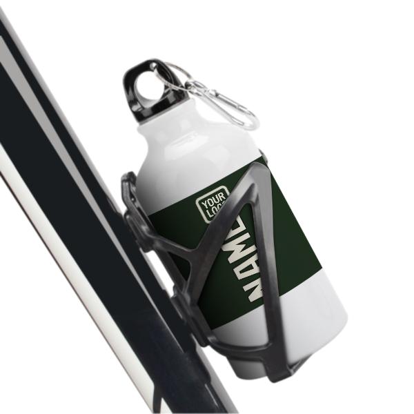 Maßgeschneidertes Tannengrün Beige Sportflasche