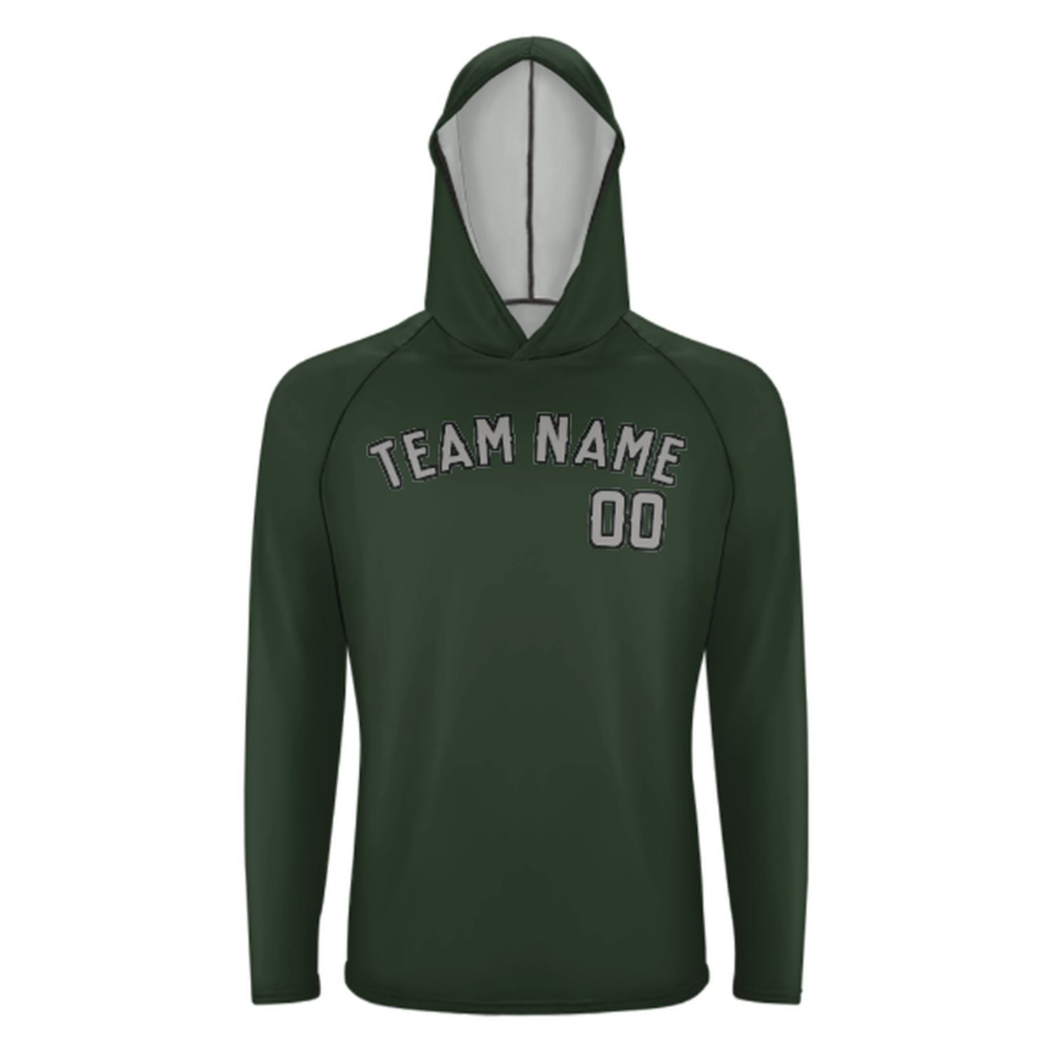 Maßgeschneidertes Tannengrün Grau UV-Hoodie