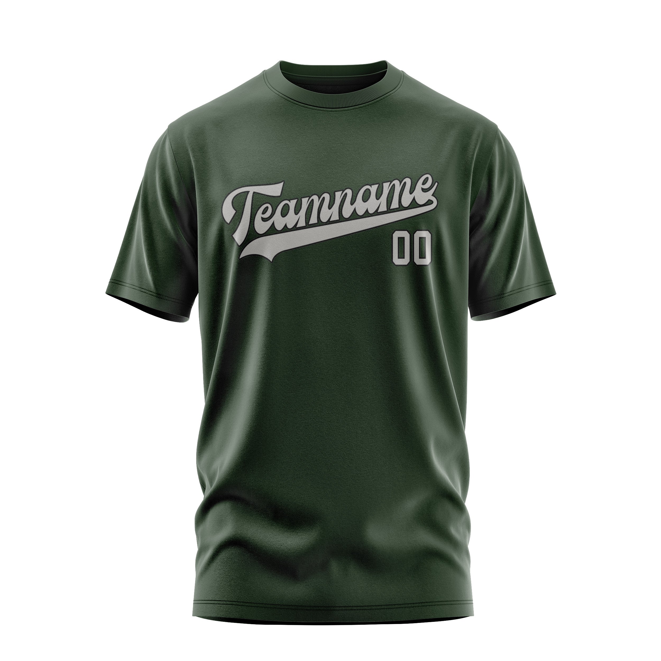 Maßgeschneidertes Tannengrün Grau T-Shirt