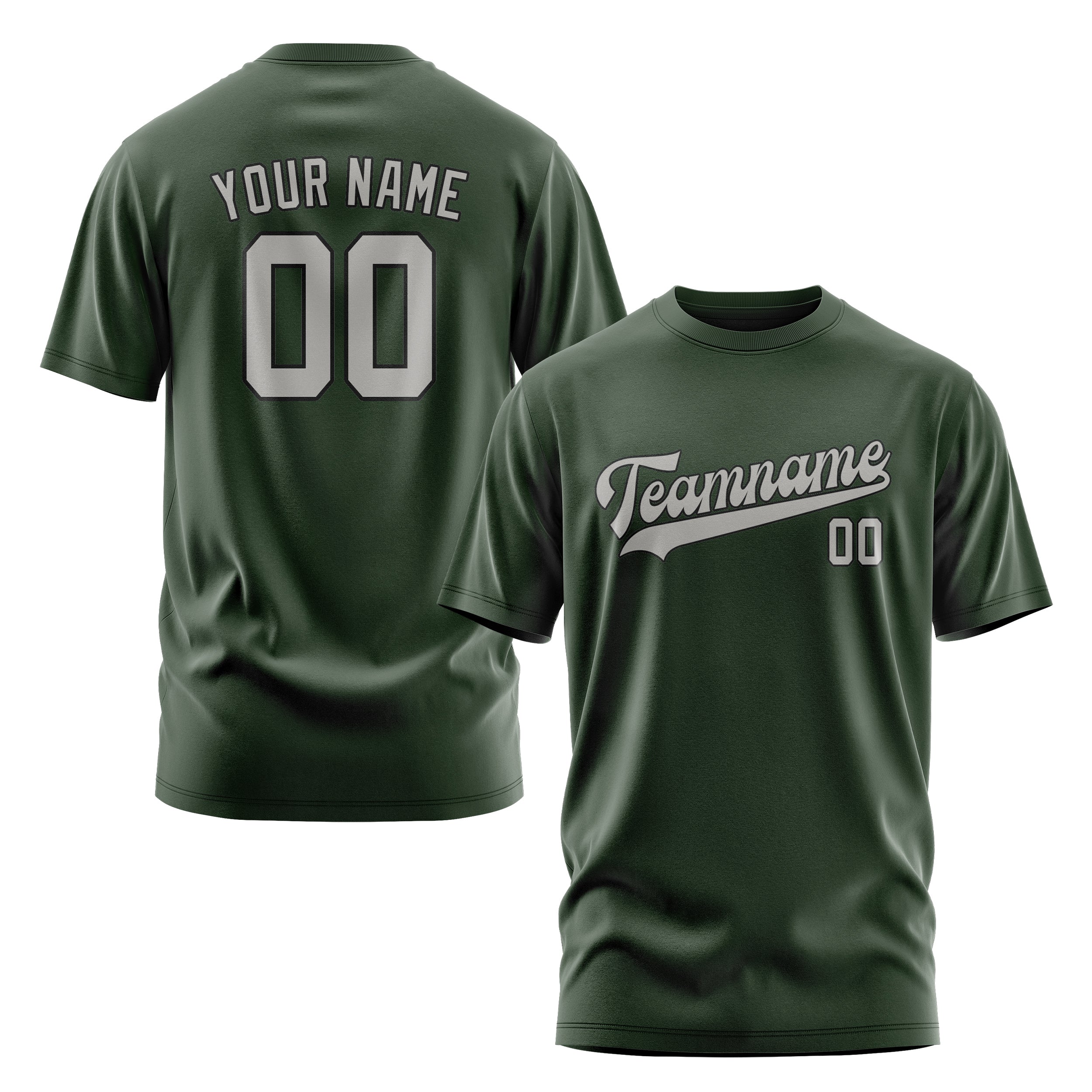 Maßgeschneidertes Tannengrün Grau T-Shirt