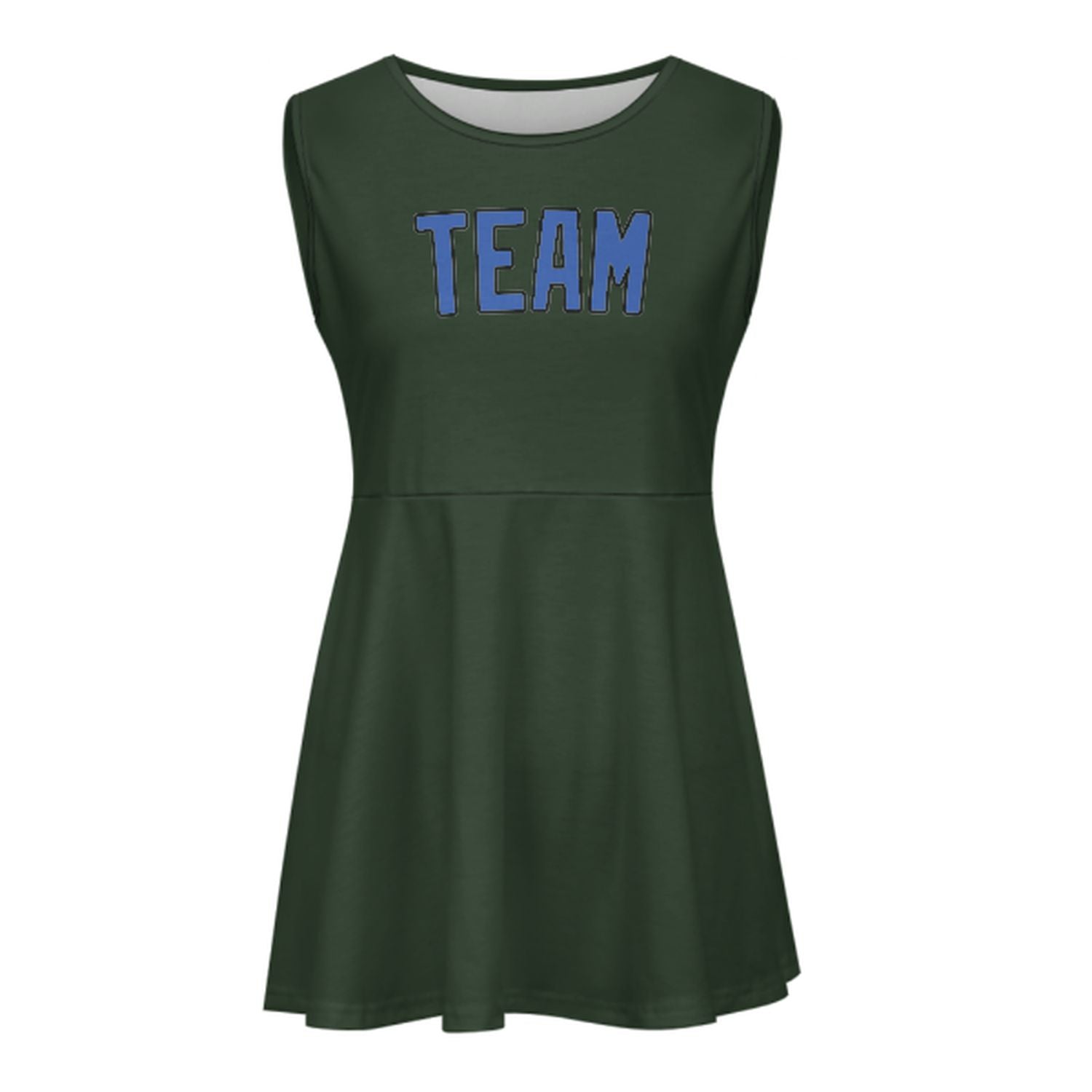 Abito da cheerleader su misura verde pino e azzurro cielo