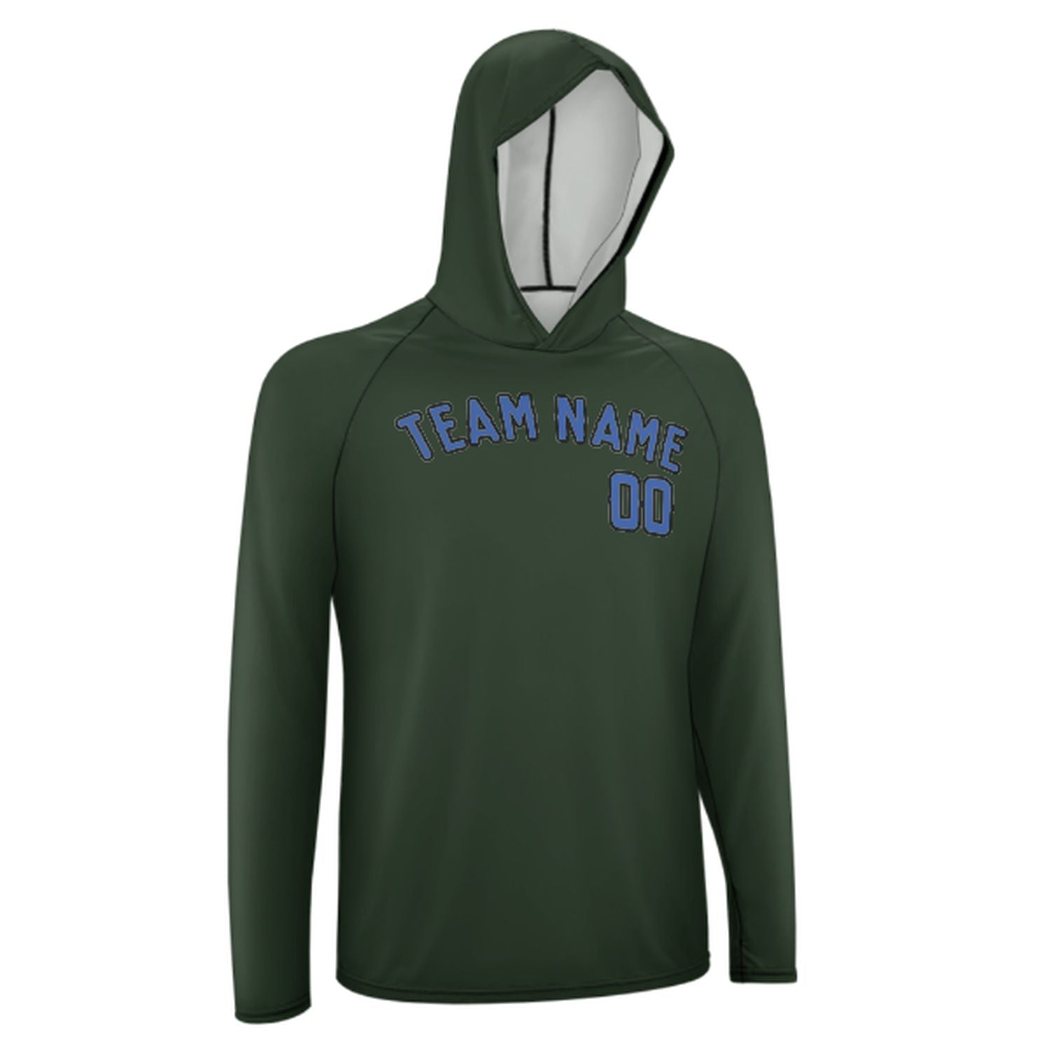 Maßgeschneidertes Tannengrün Himmelblau UV-Hoodie