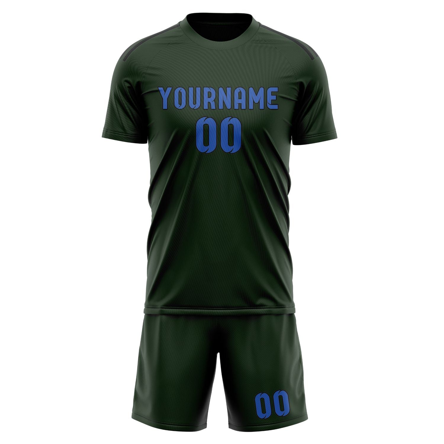 Maßgeschneidertes Professionelles Tannengrün Himmelblau Fußballtrikot-Set