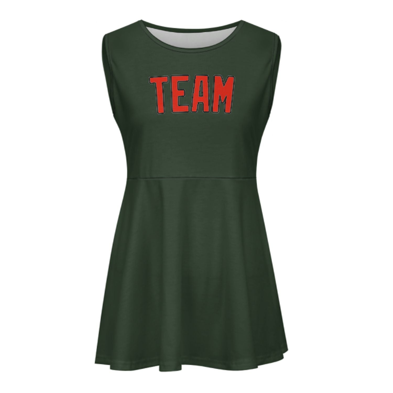 Abito da cheerleader rosso-arancio verde abete su misura