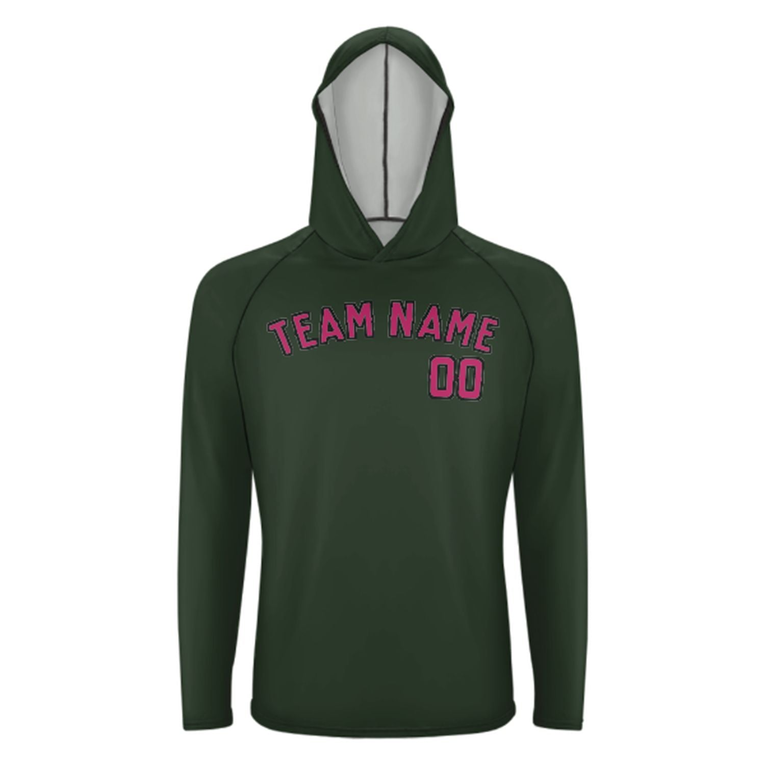 Maßgeschneidertes Tannengrün Rosarot UV-Hoodie