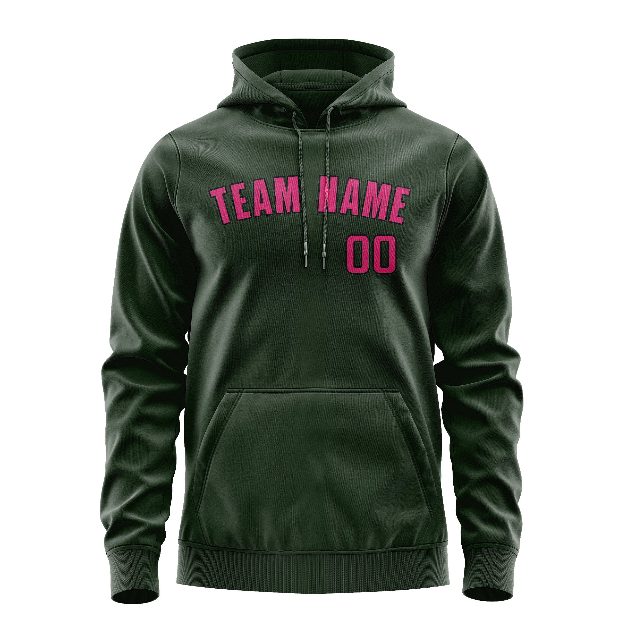 Maßgeschneidertes Tannengrün Rosarot Hoodie