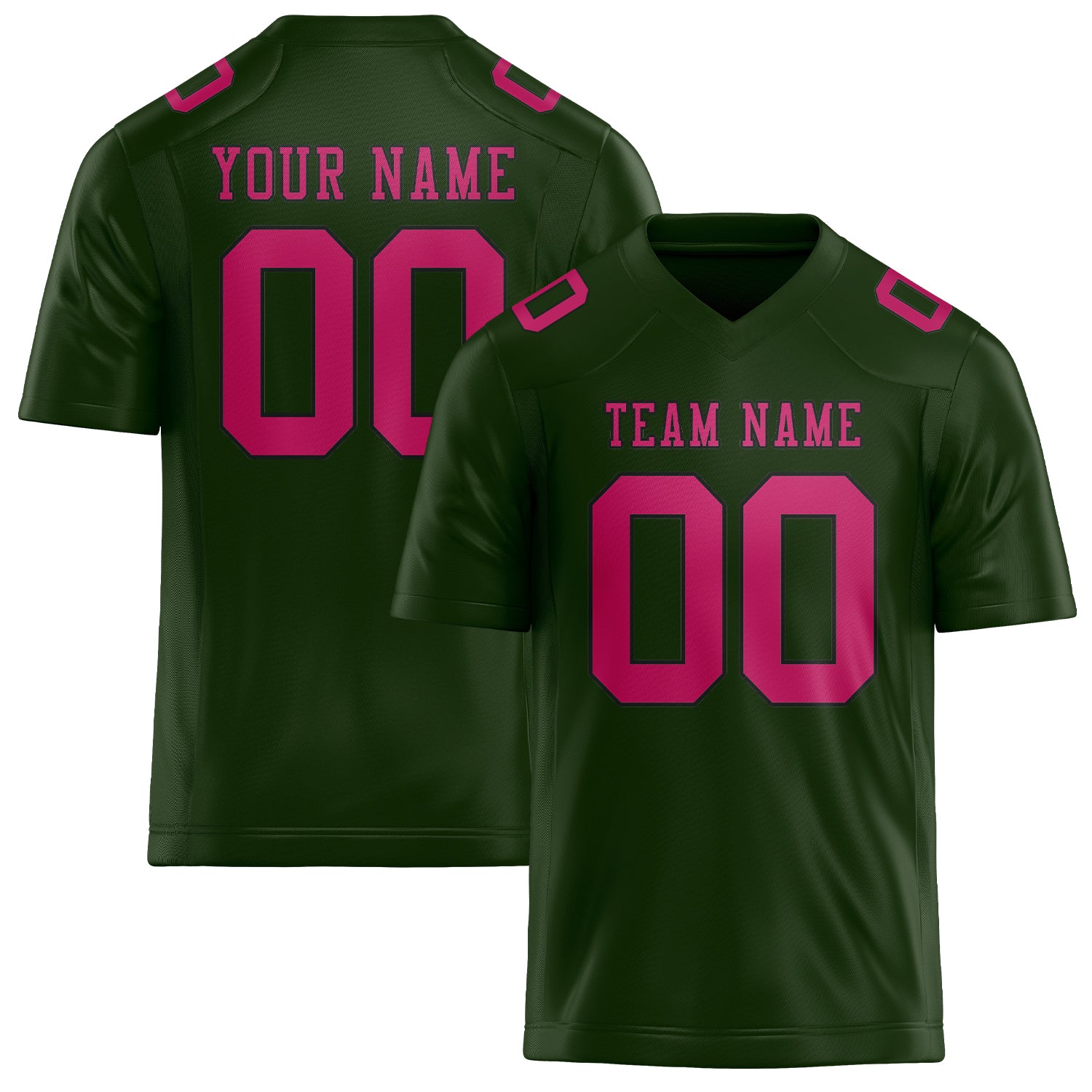 Maßgeschneidertes Professionelles Tannengrün Rosarot Rugbytrikot