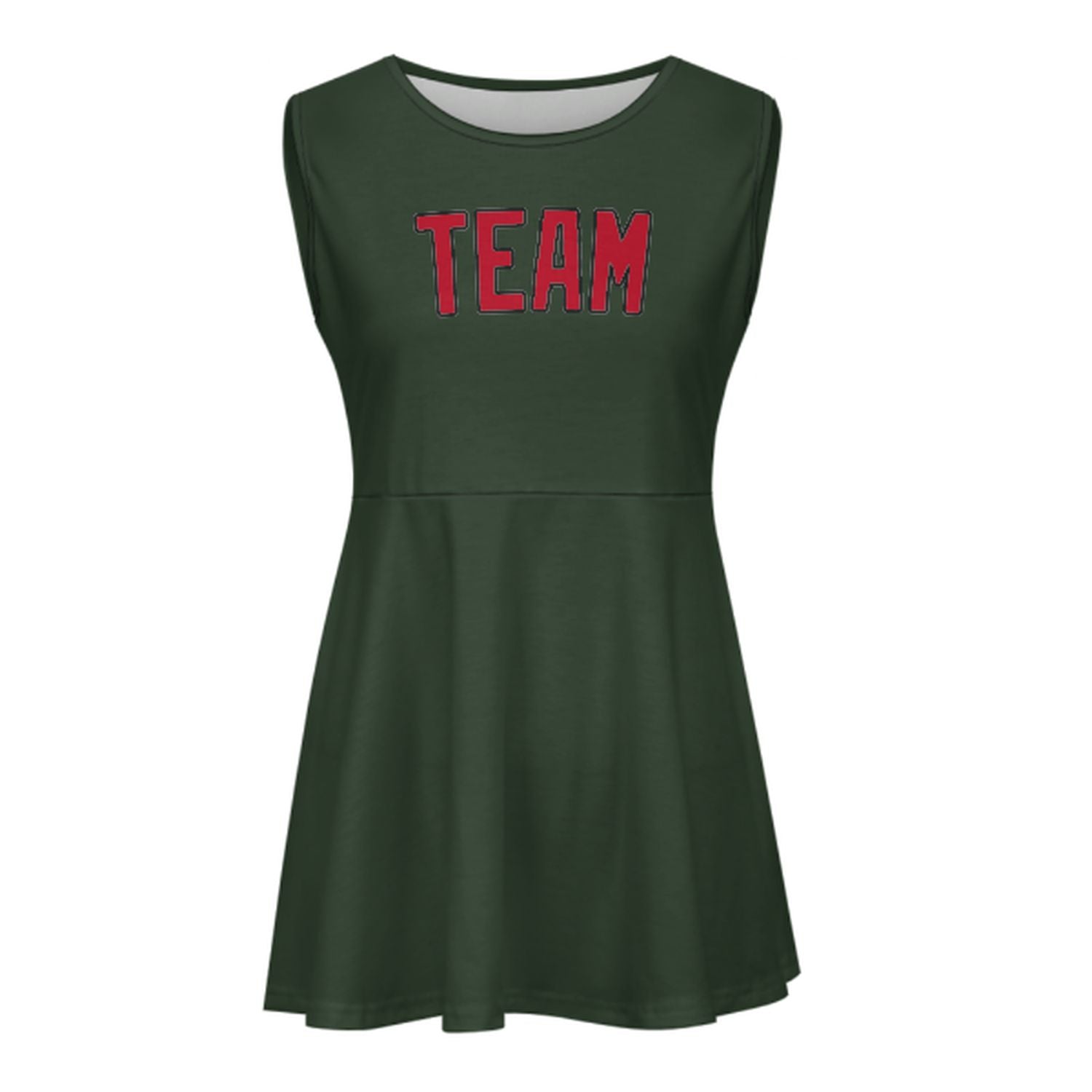 Abito da cheerleader rosso verde pino su misura