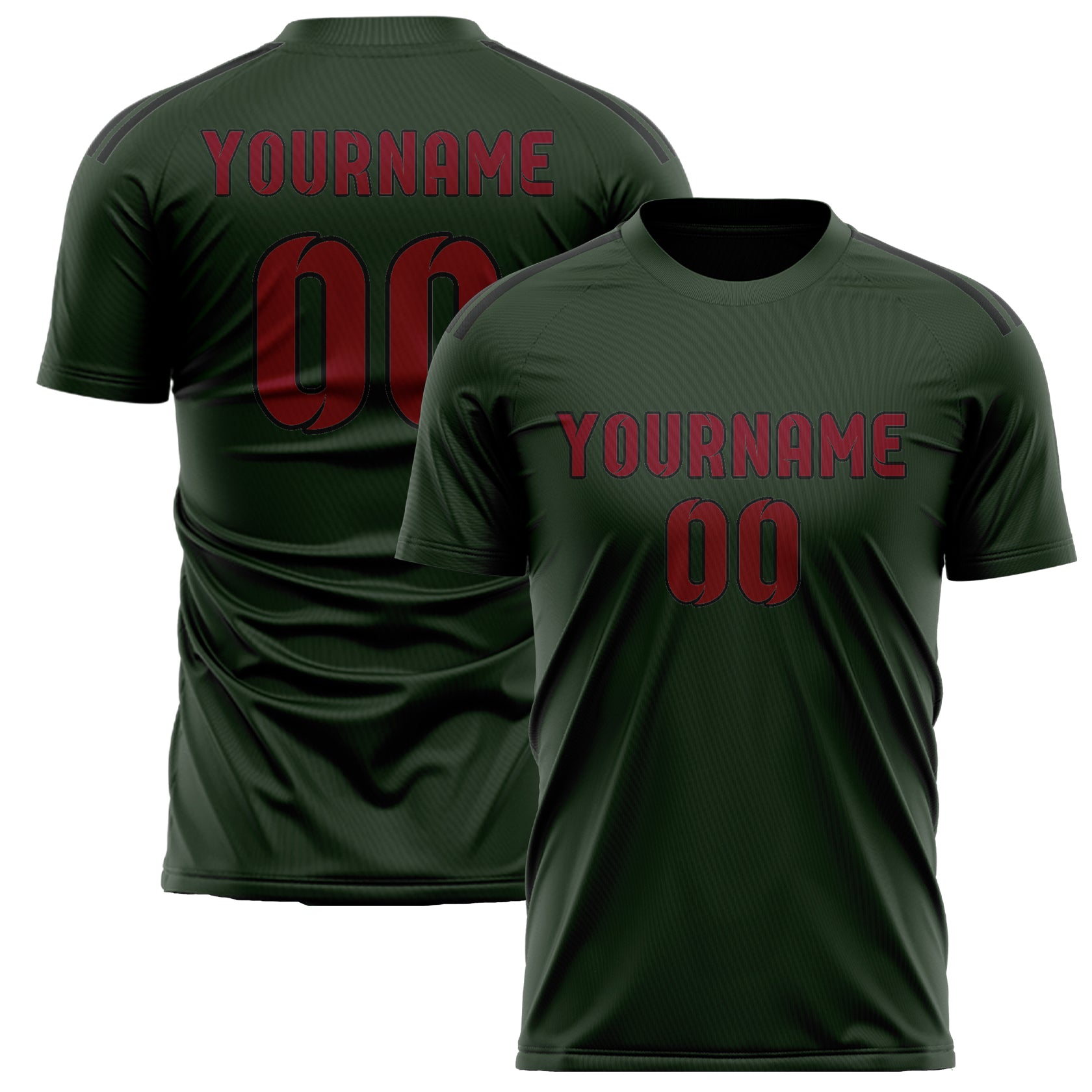 Benutzerdefiniertes Professionelles Tannengrün Karmesinrot Fußballtrikot