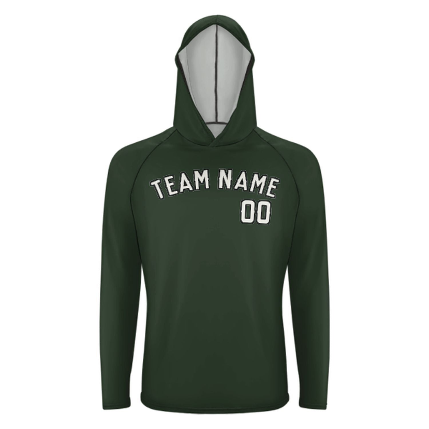 Maßgeschneidertes Tannengrün Weiß UV-Hoodie