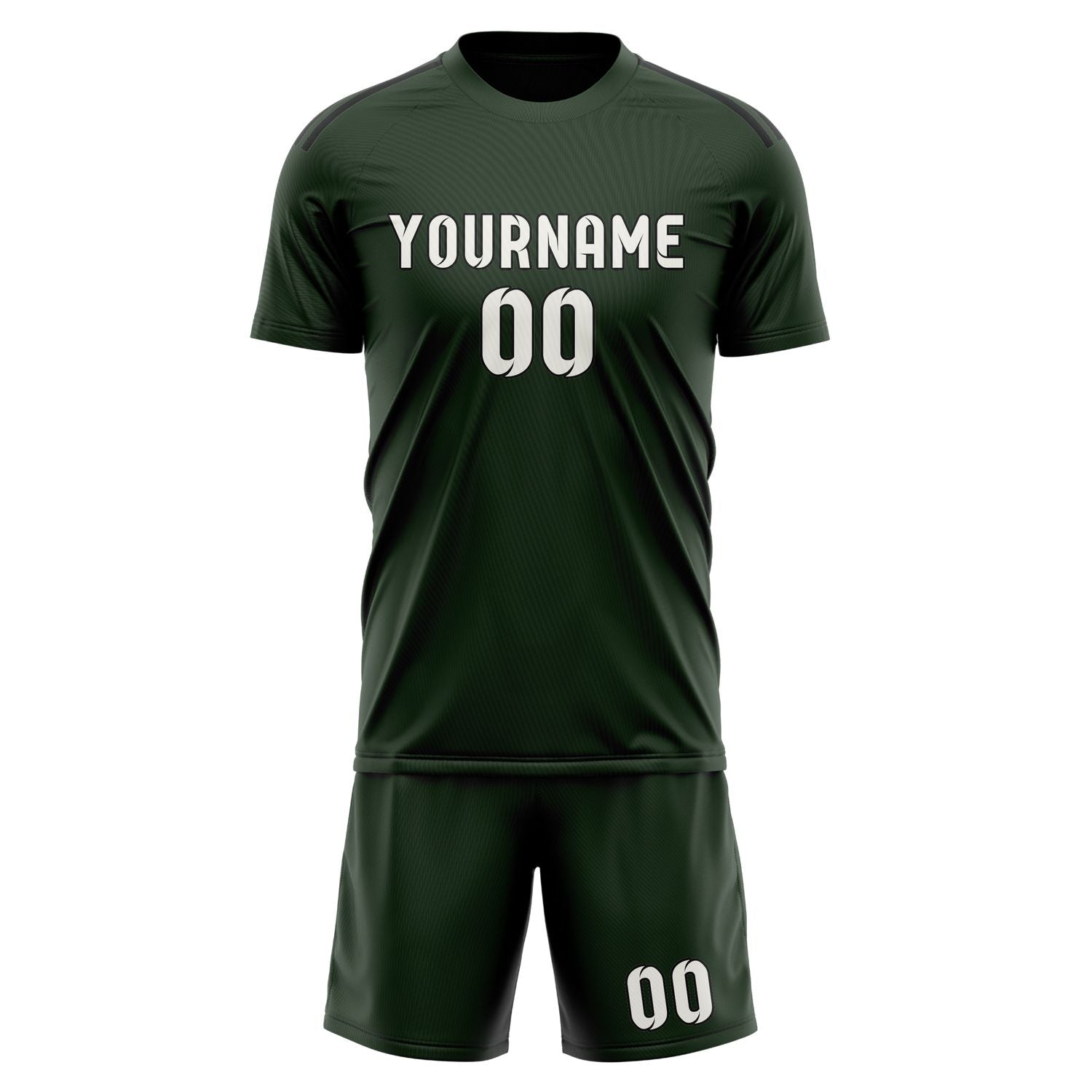 Maßgeschneidertes Professionelles Tannengrün Weiß Fußballtrikot-Set