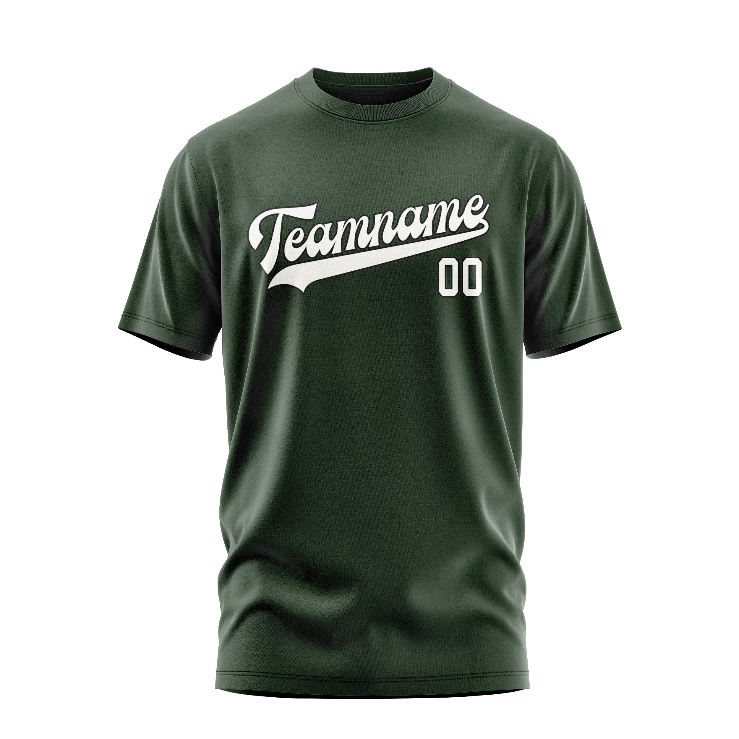 Maßgeschneidertes Tannengrün Weiß T-Shirt