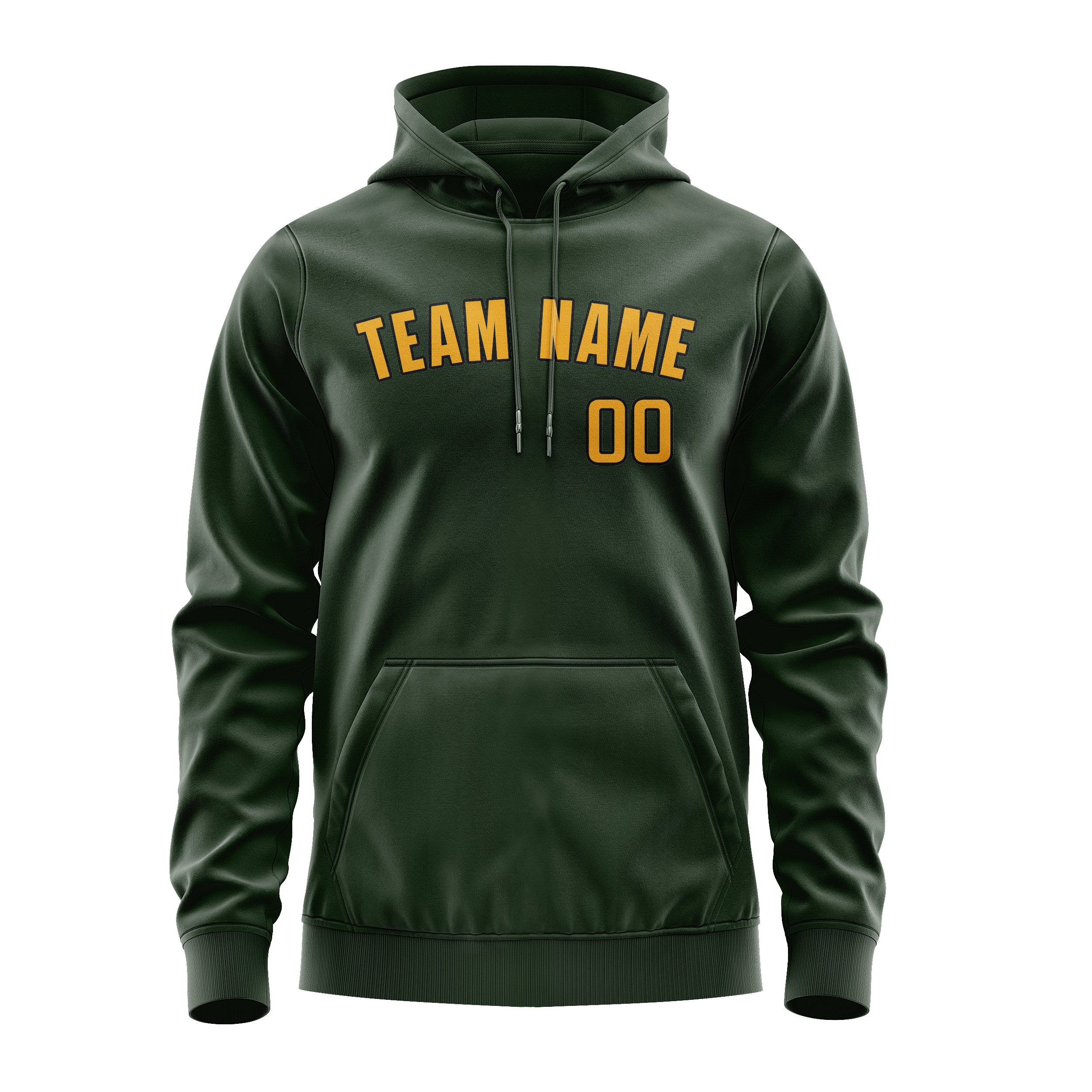 Maßgeschneidertes Tannengrün Gelb Hoodie