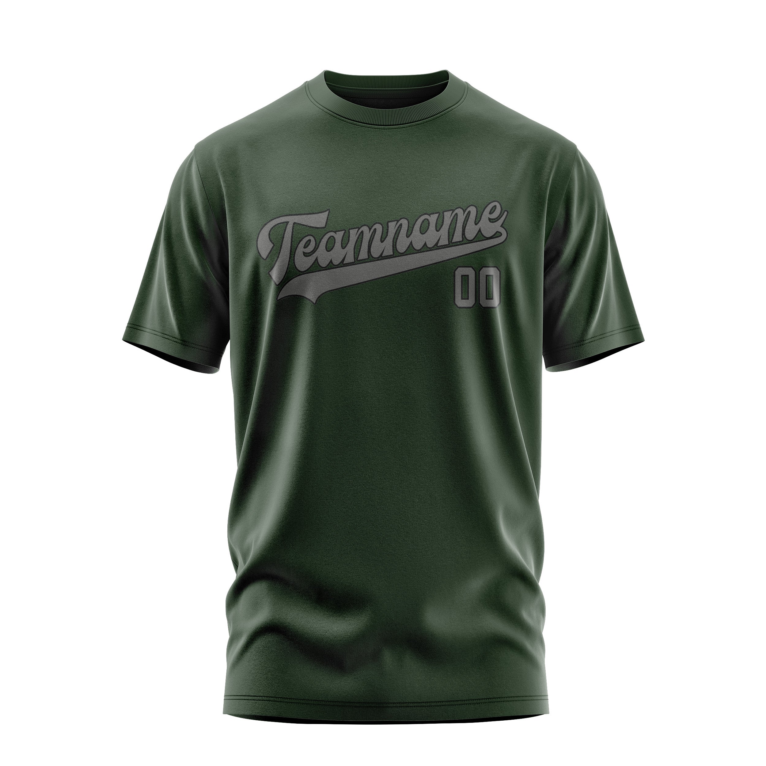 Maßgeschneidertes Tannengrün Dunkelgrau T-Shirt