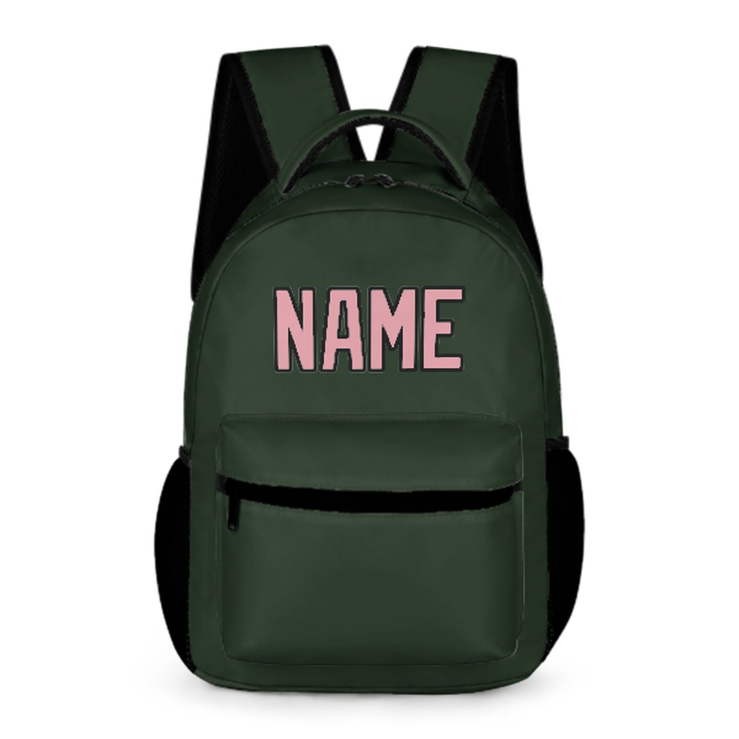 Maßgeschneidertes Tannengrün Rosa Kinderrucksack