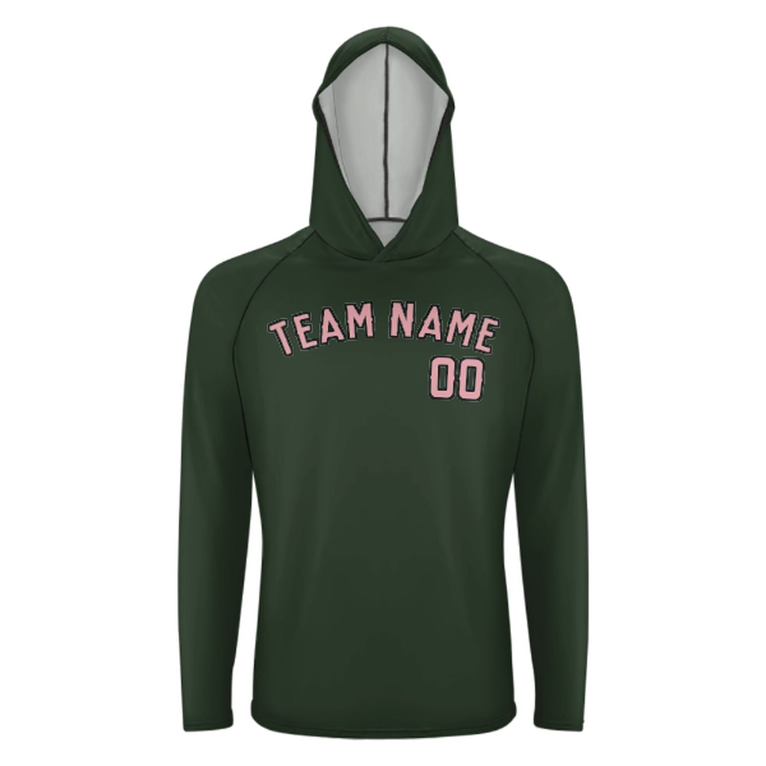 Maßgeschneidertes Tannengrün Rosa UV-Hoodie