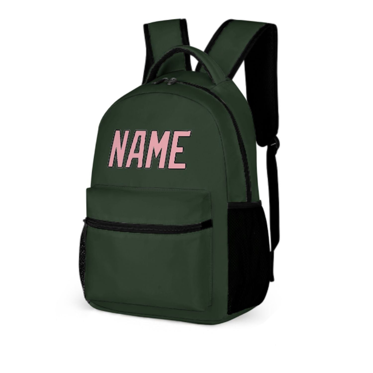 Maßgeschneidertes Tannengrün Rosa Kinderrucksack