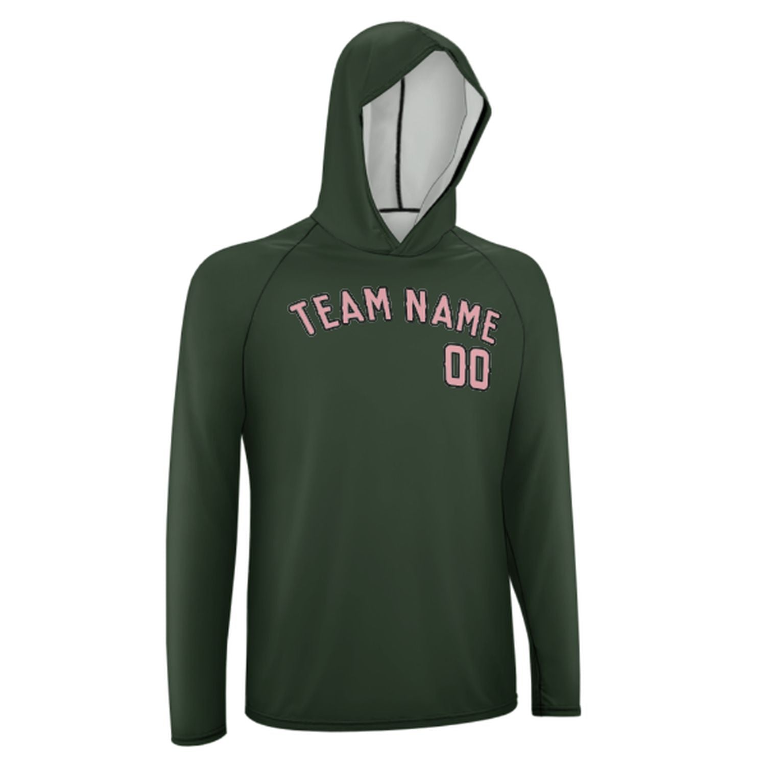 Maßgeschneidertes Tannengrün Rosa UV-Hoodie