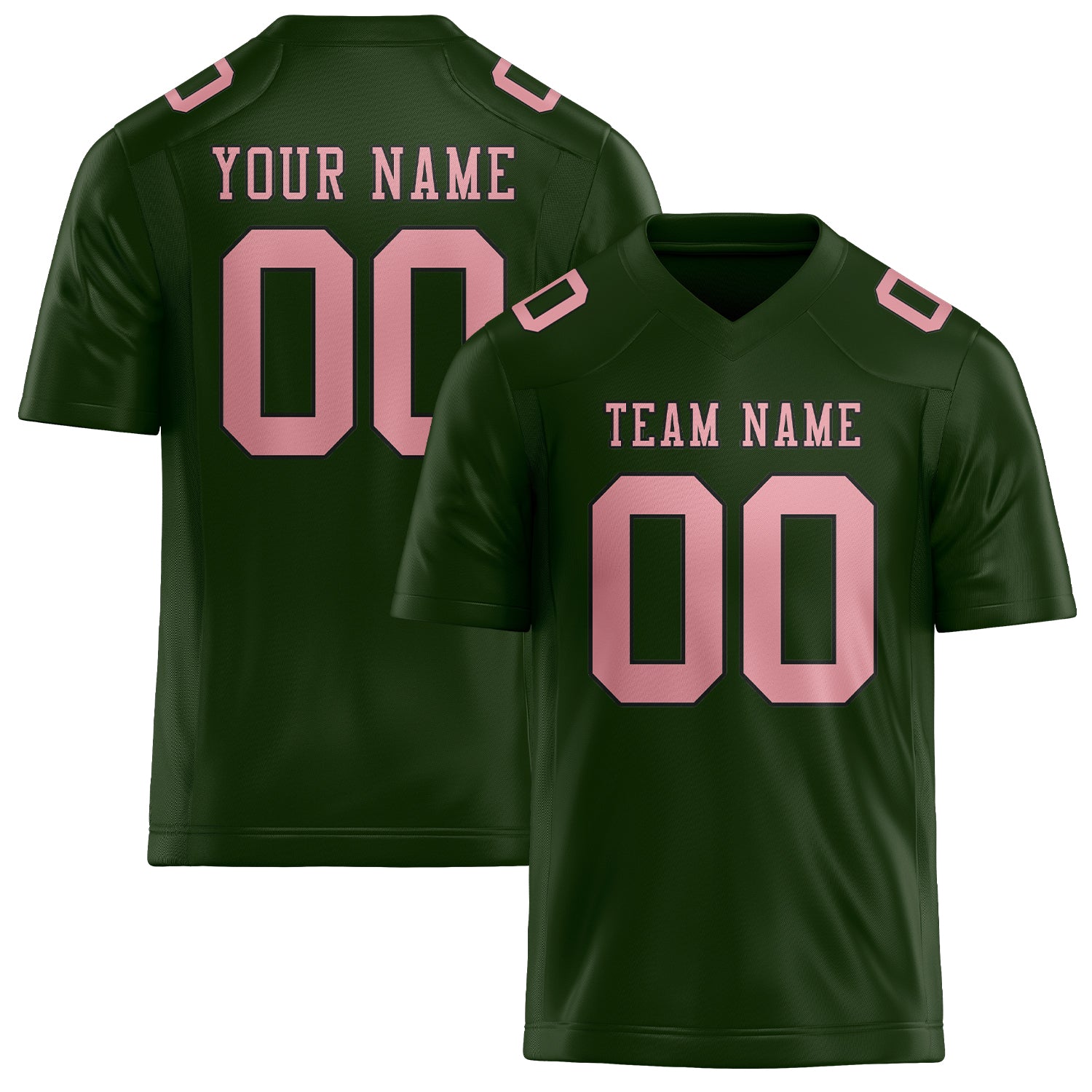Maßgeschneidertes Professionelles Tannengrün Rosa Rugbytrikot