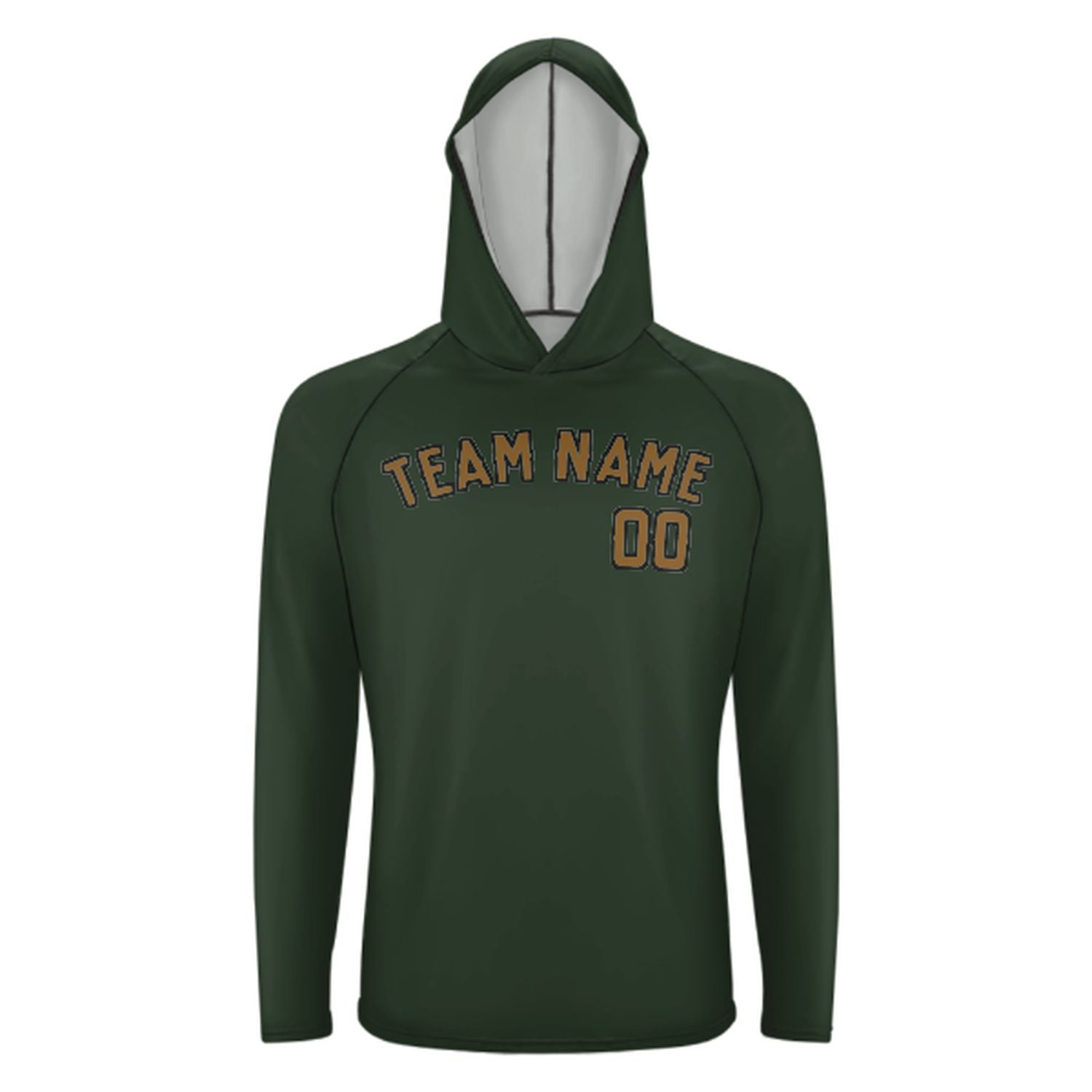 Maßgeschneidertes Tannengrün Khaki UV-Hoodie
