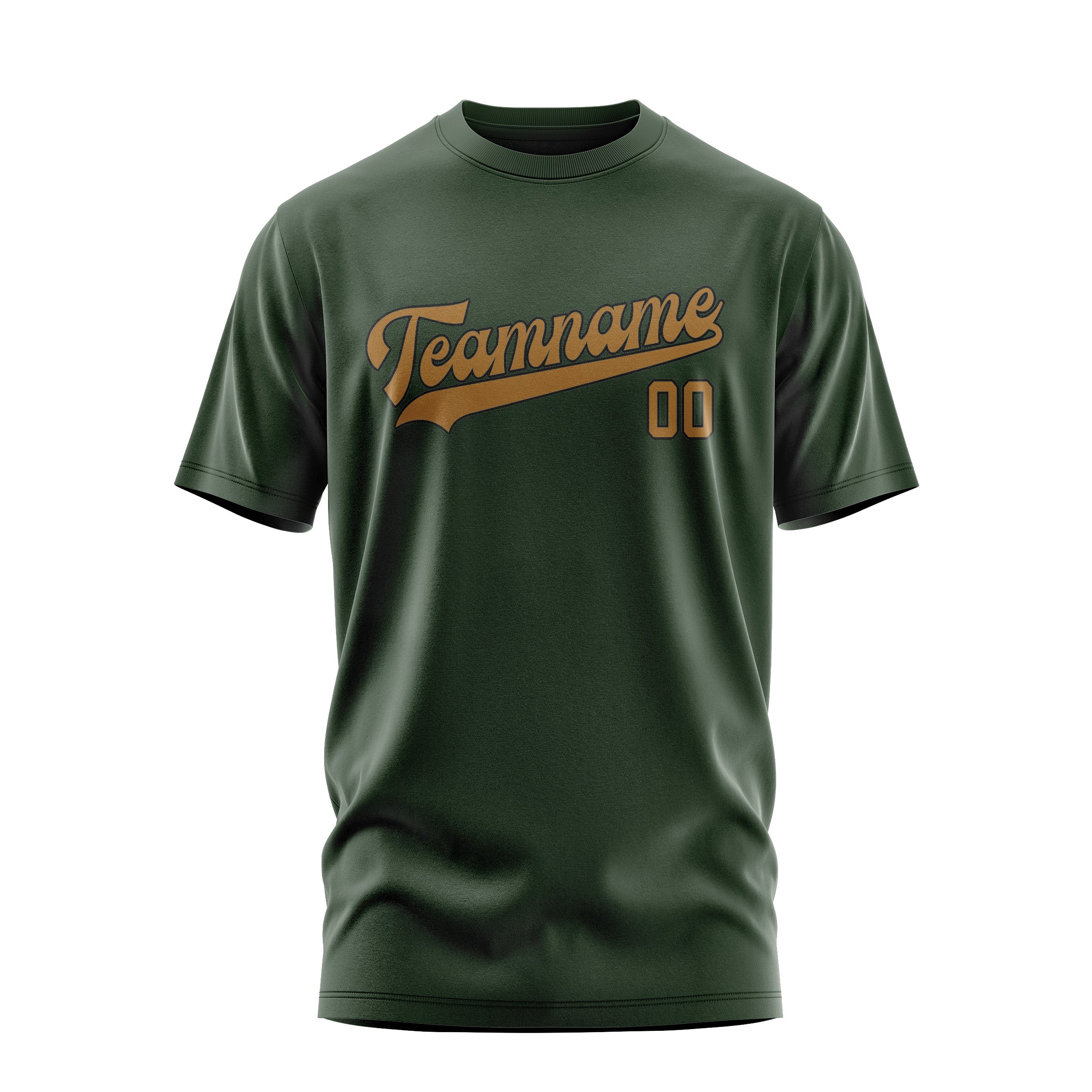 Maßgeschneidertes Tannengrün Khaki T-Shirt