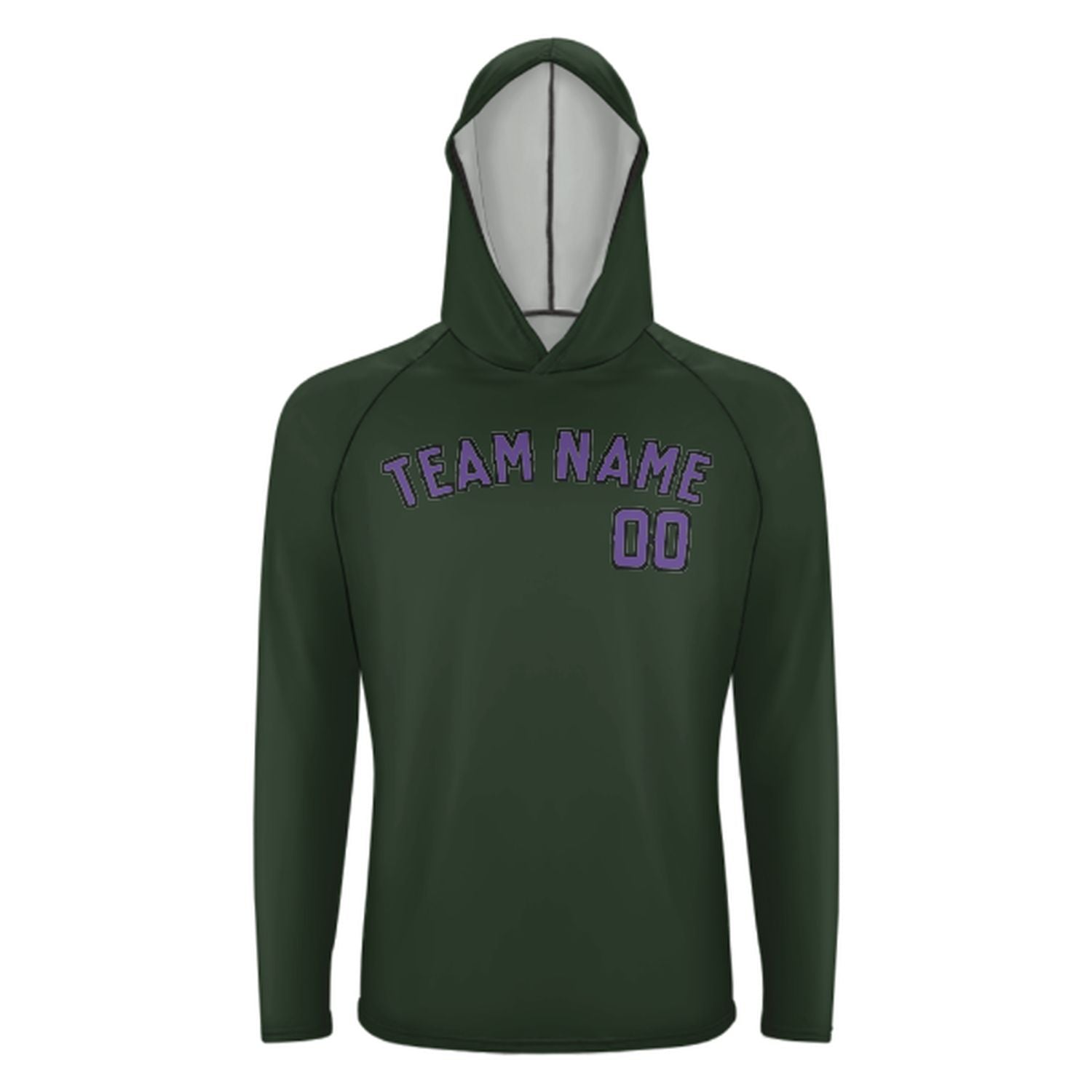 Maßgeschneidertes Tannengrün Lavendel UV-Hoodie