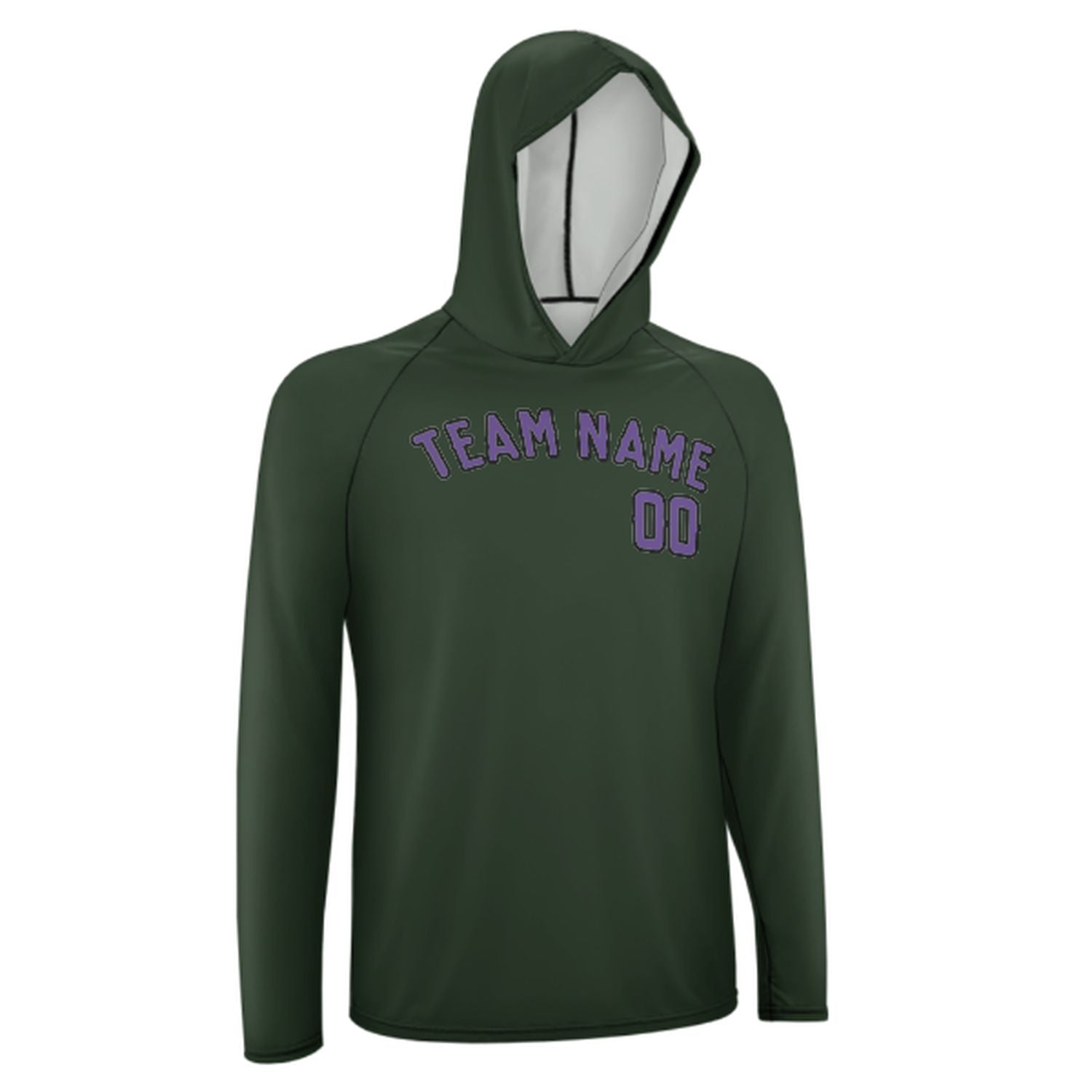 Maßgeschneidertes Tannengrün Lavendel UV-Hoodie