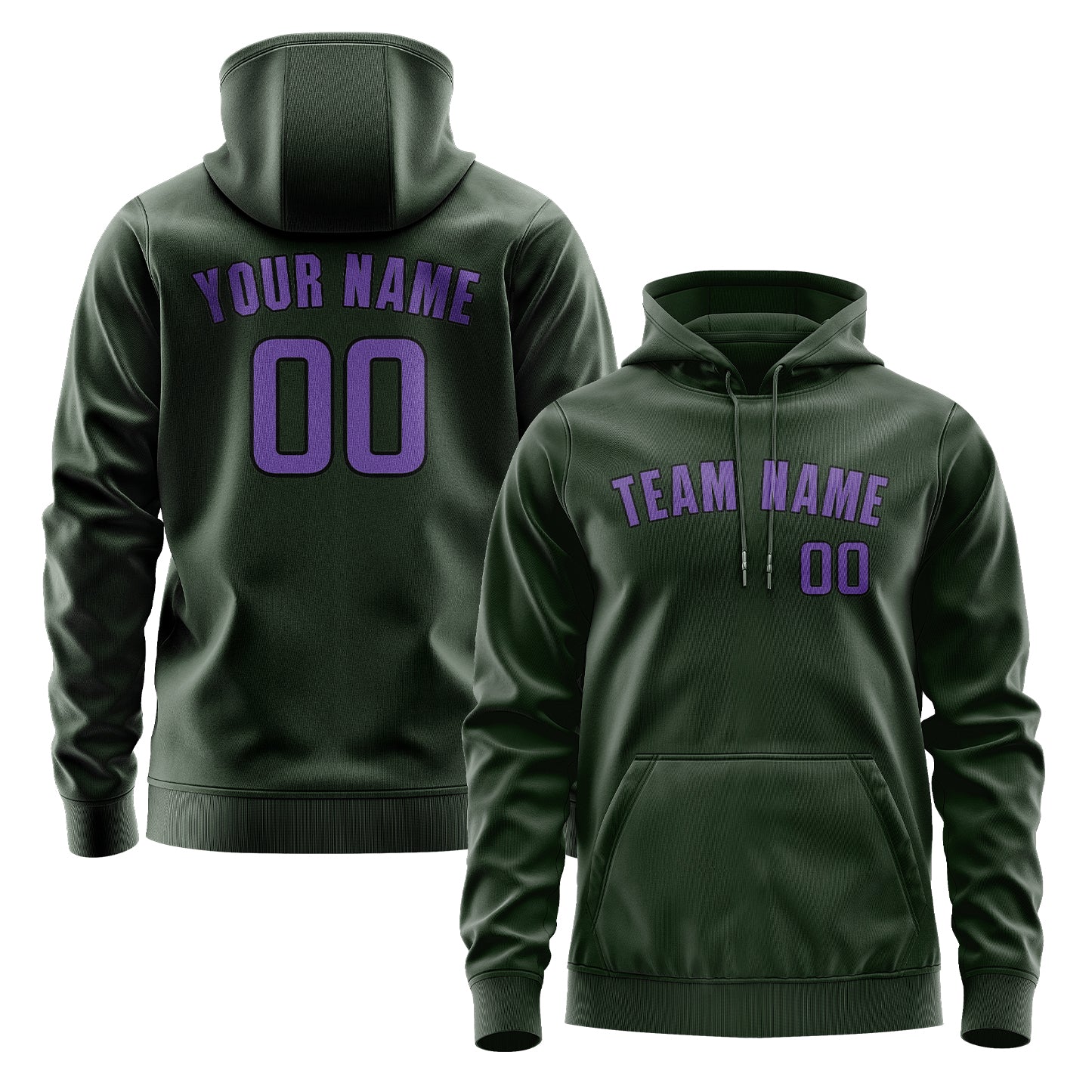 Maßgeschneidertes Tannengrün Lavendel Hoodie