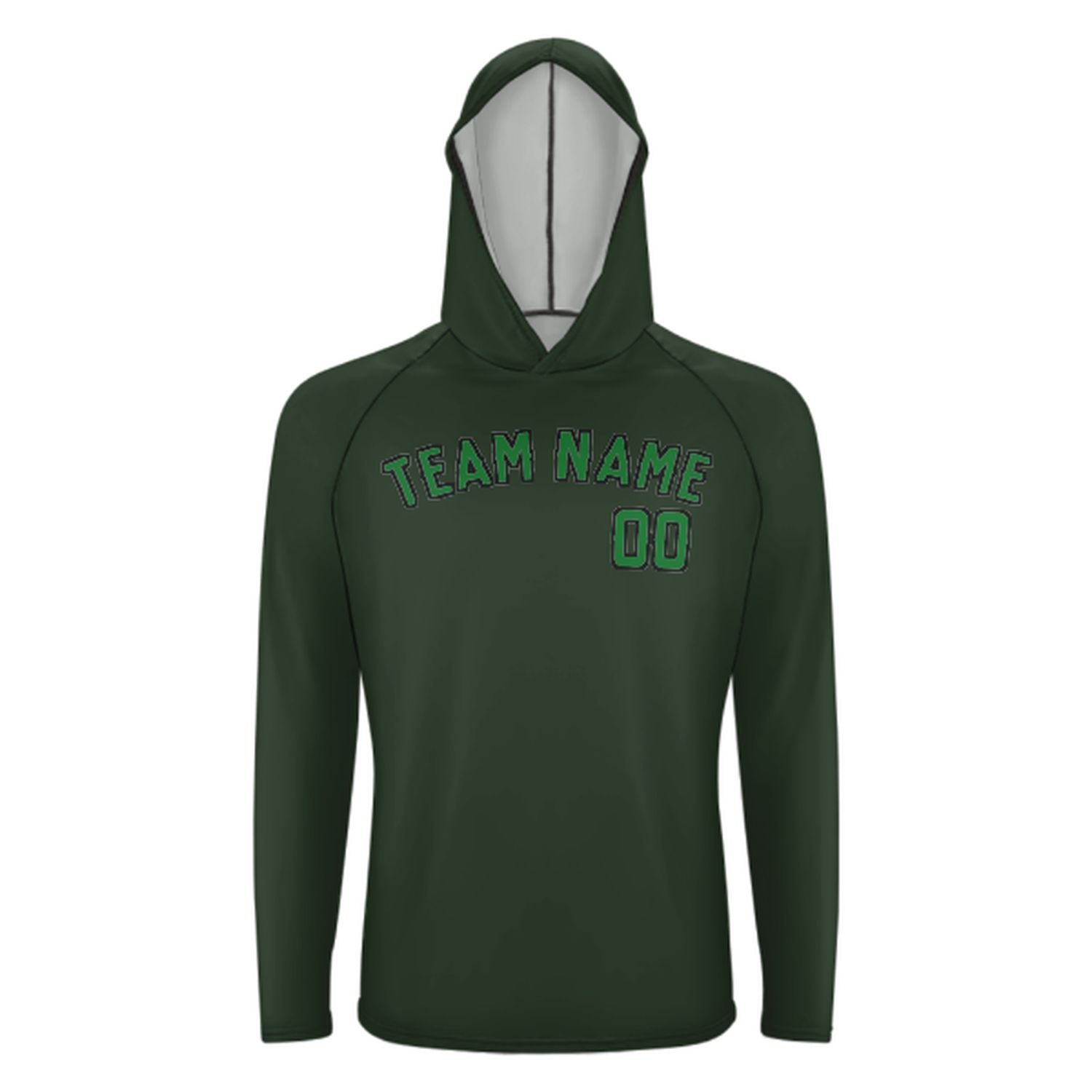 Maßgeschneidertes Tannengrün Smaragdgrün UV-Hoodie
